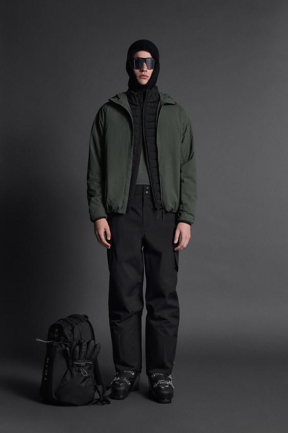 SKI COLLECTION MIDDLE LAYER HOODED JACKET Green ZARA India