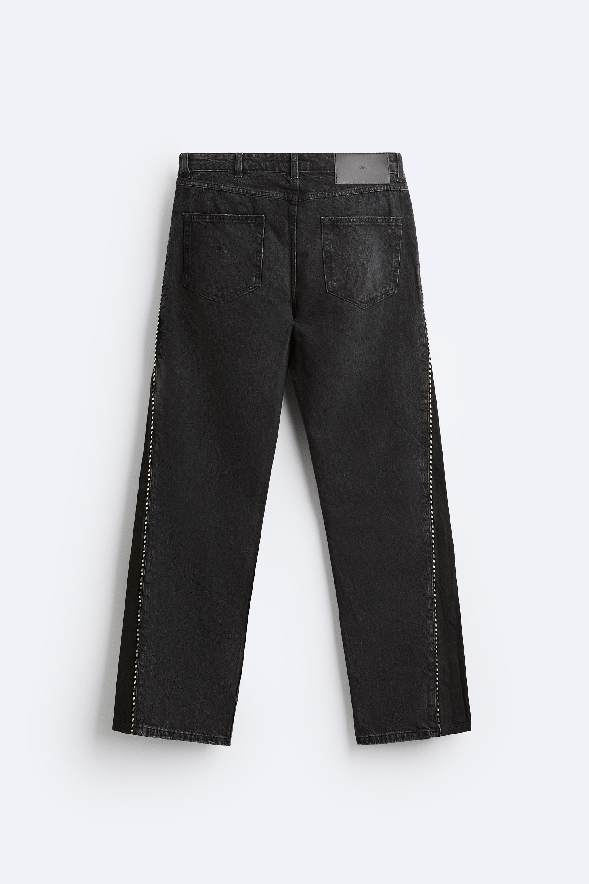 ZARA gimmick zip flared black denim Y2K Compare FLARED ZIPPERED 