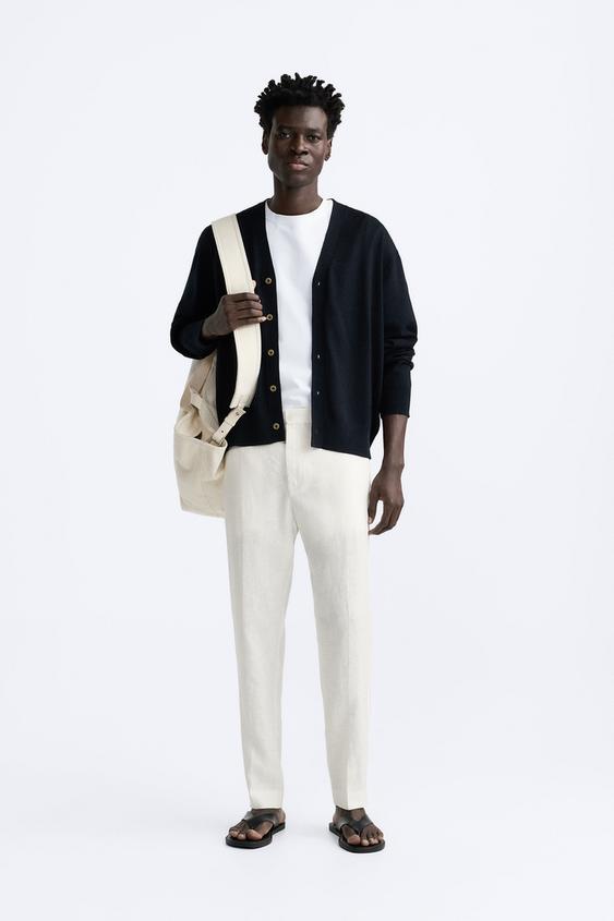 100 LINEN TROUSERS White ZARA Singapore