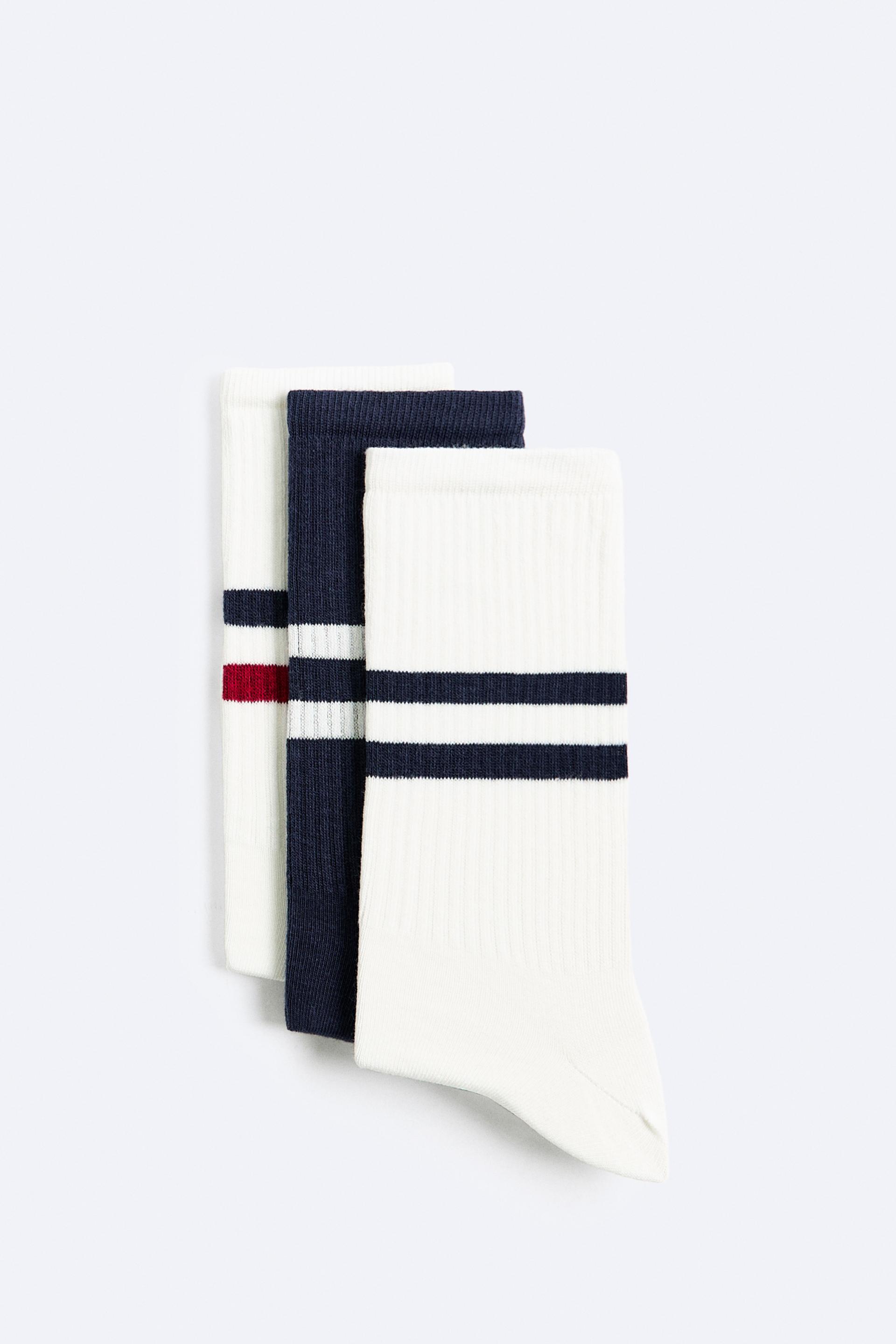 Zara 3-Pack Of Striped Socks International Shipping