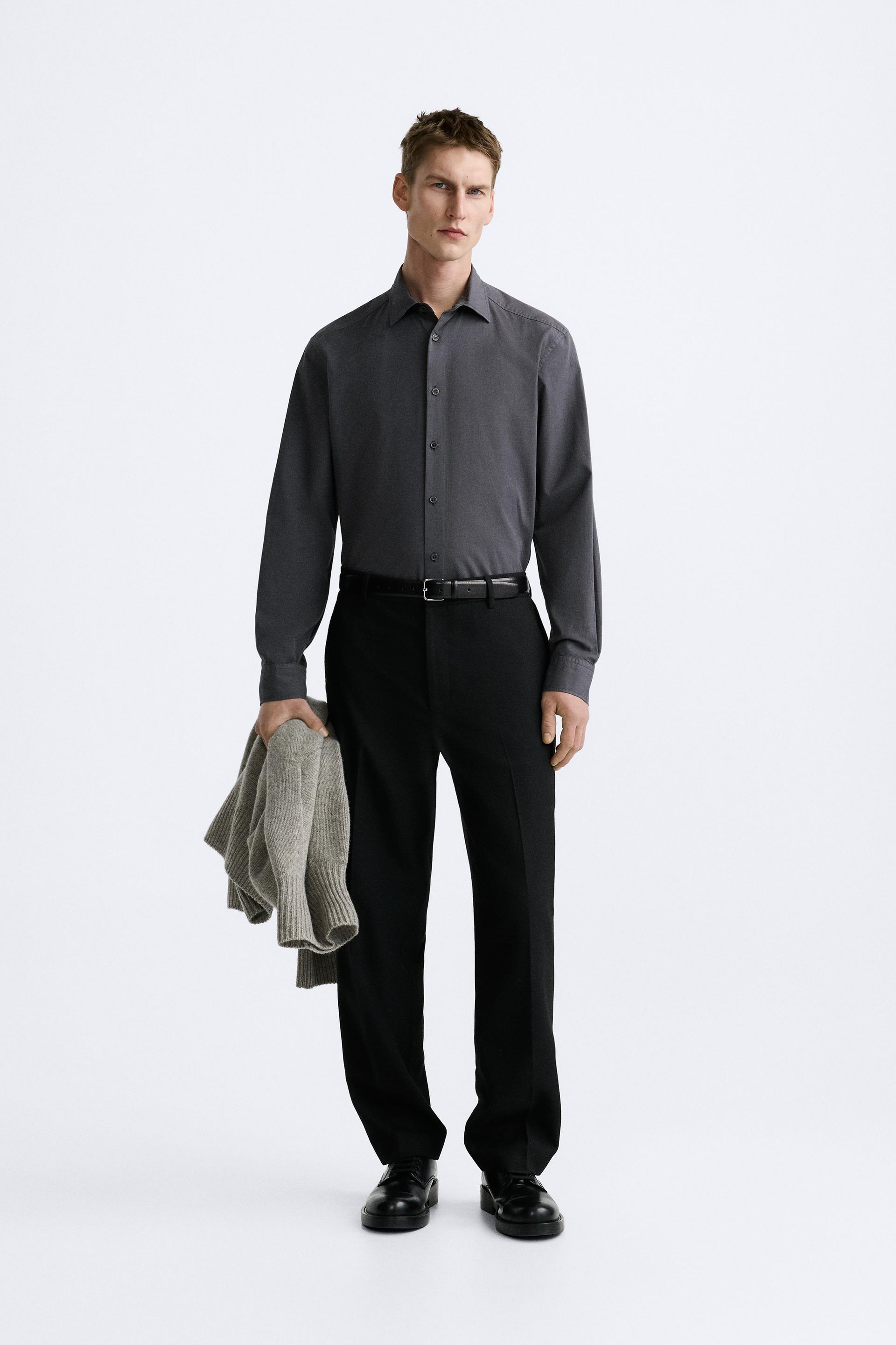 FADED EFFECT SHIRT Grey ZARA Singapore faded-effect-shirt-grey-zara-singapore