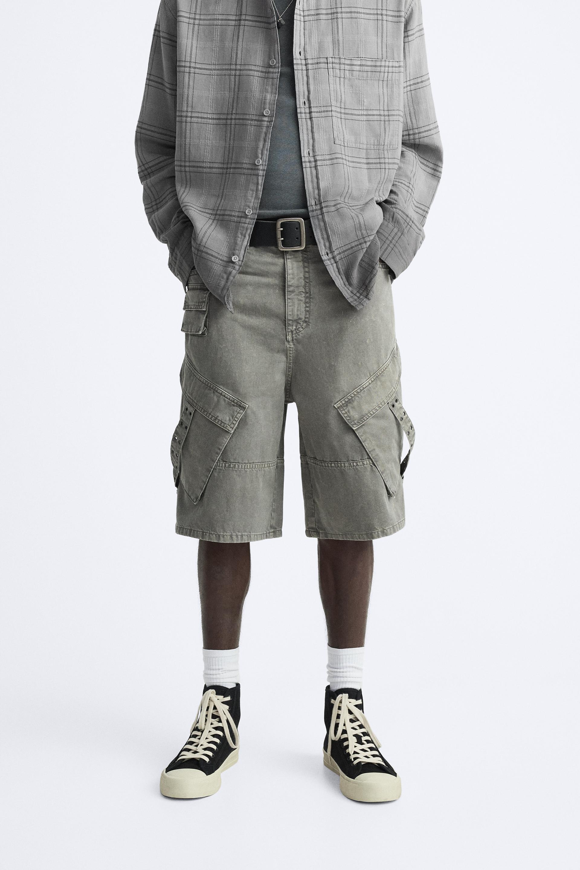 Zara Strap Detail Cargo Shorts International Shipping