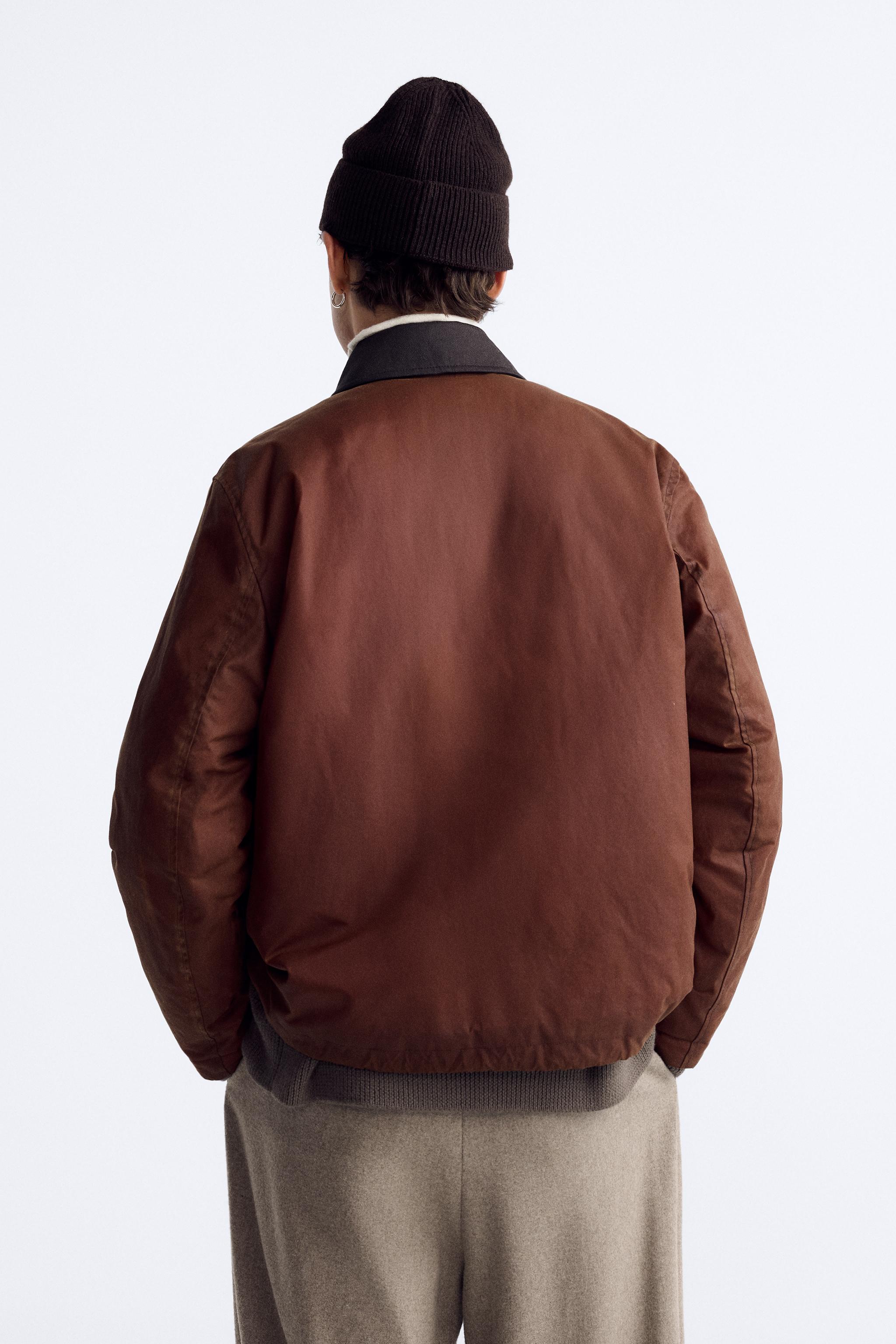 Zara MIXED COLLAR WAXED JACKET | Mall of America®