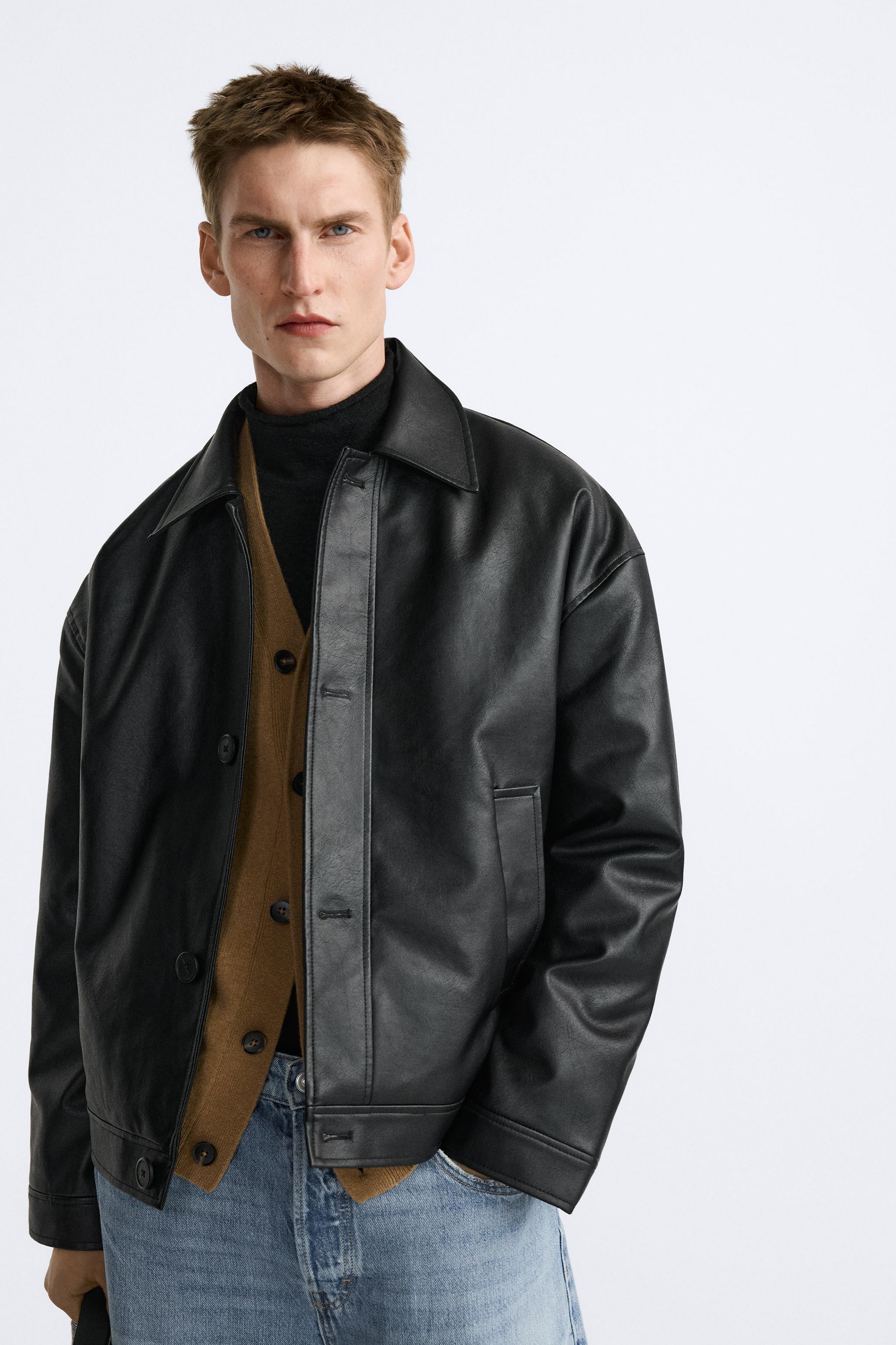 Zara FAUX LEATHER BOXY FIT JACKET | Mall of America®