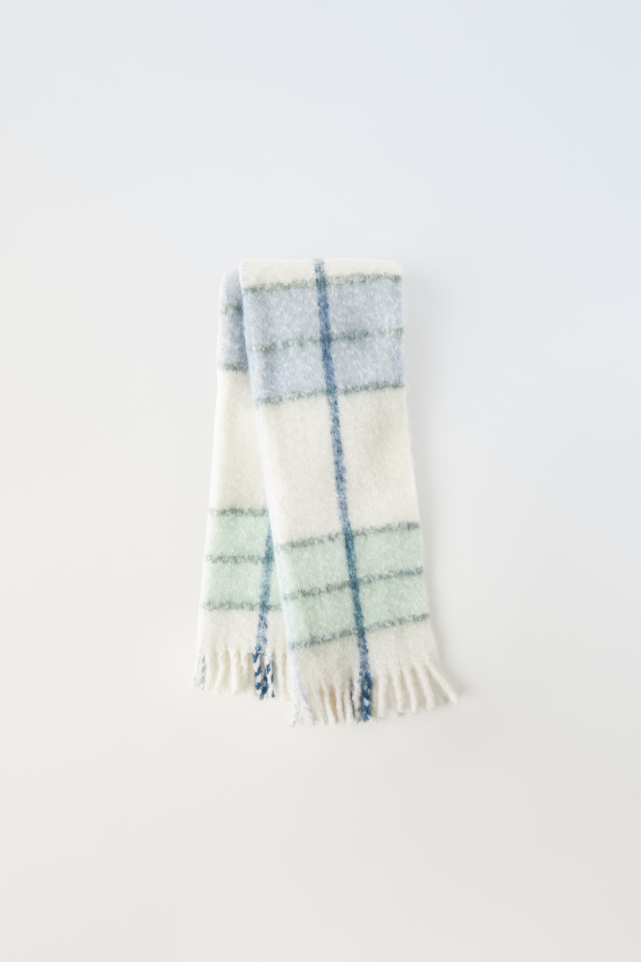CHECKERED KNIT SCARF