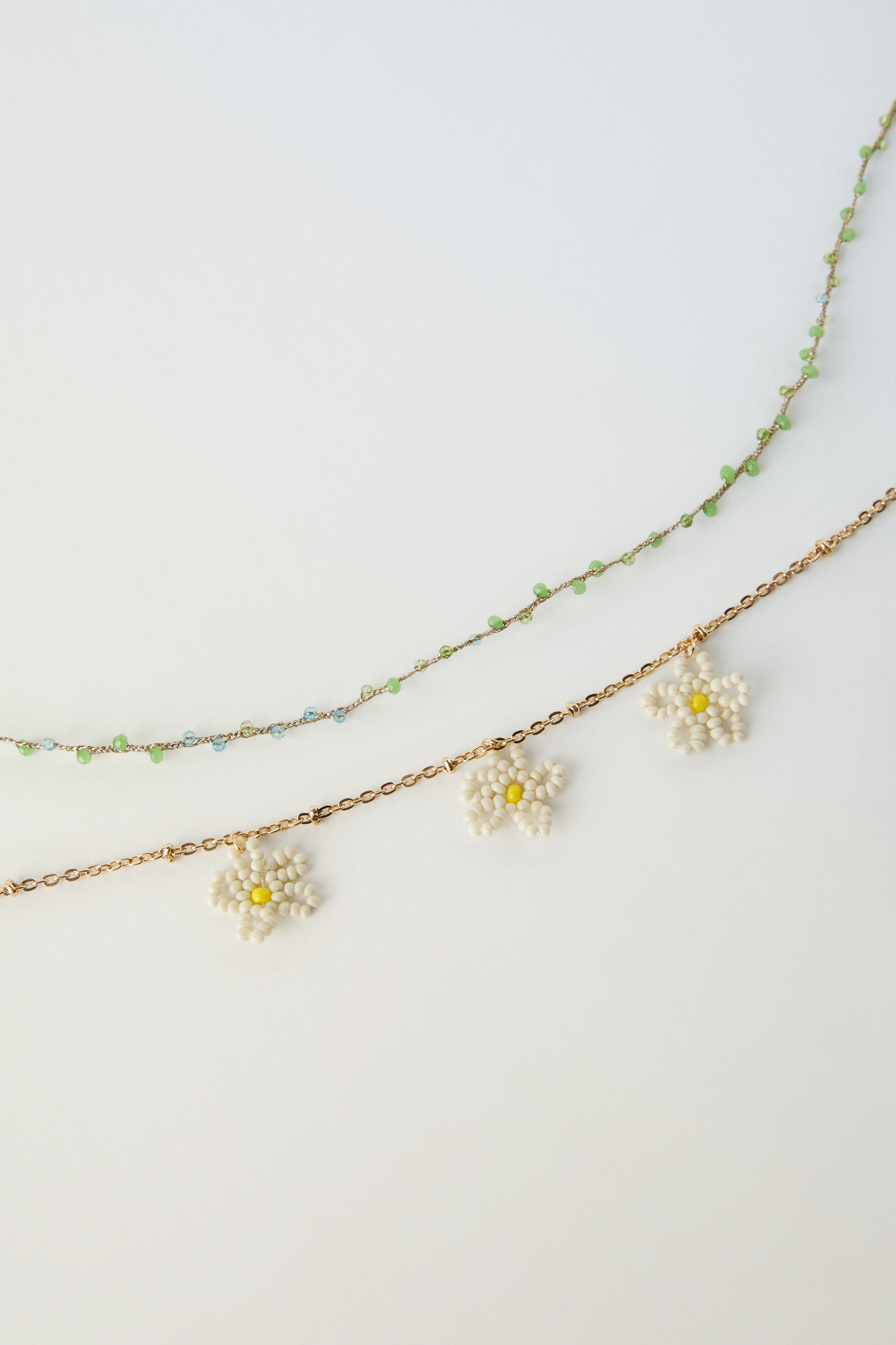 TWO-PACK OF FLOWER BEAD NECKLACES