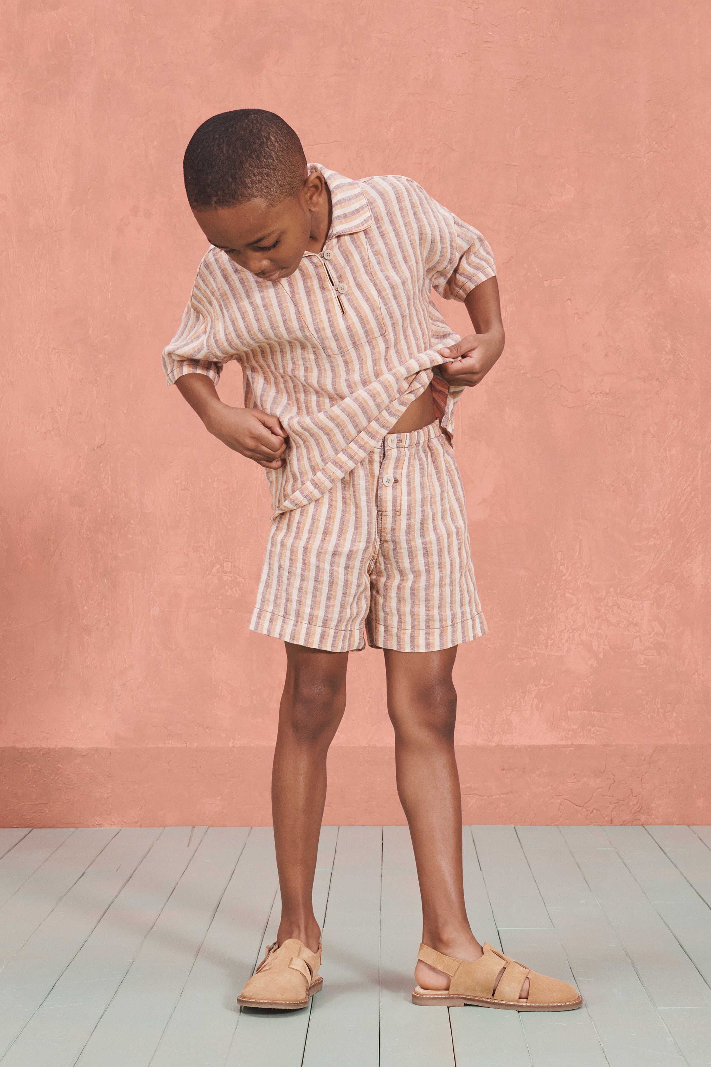 STRIPED LINEN SHORTS LIMITED EDITION