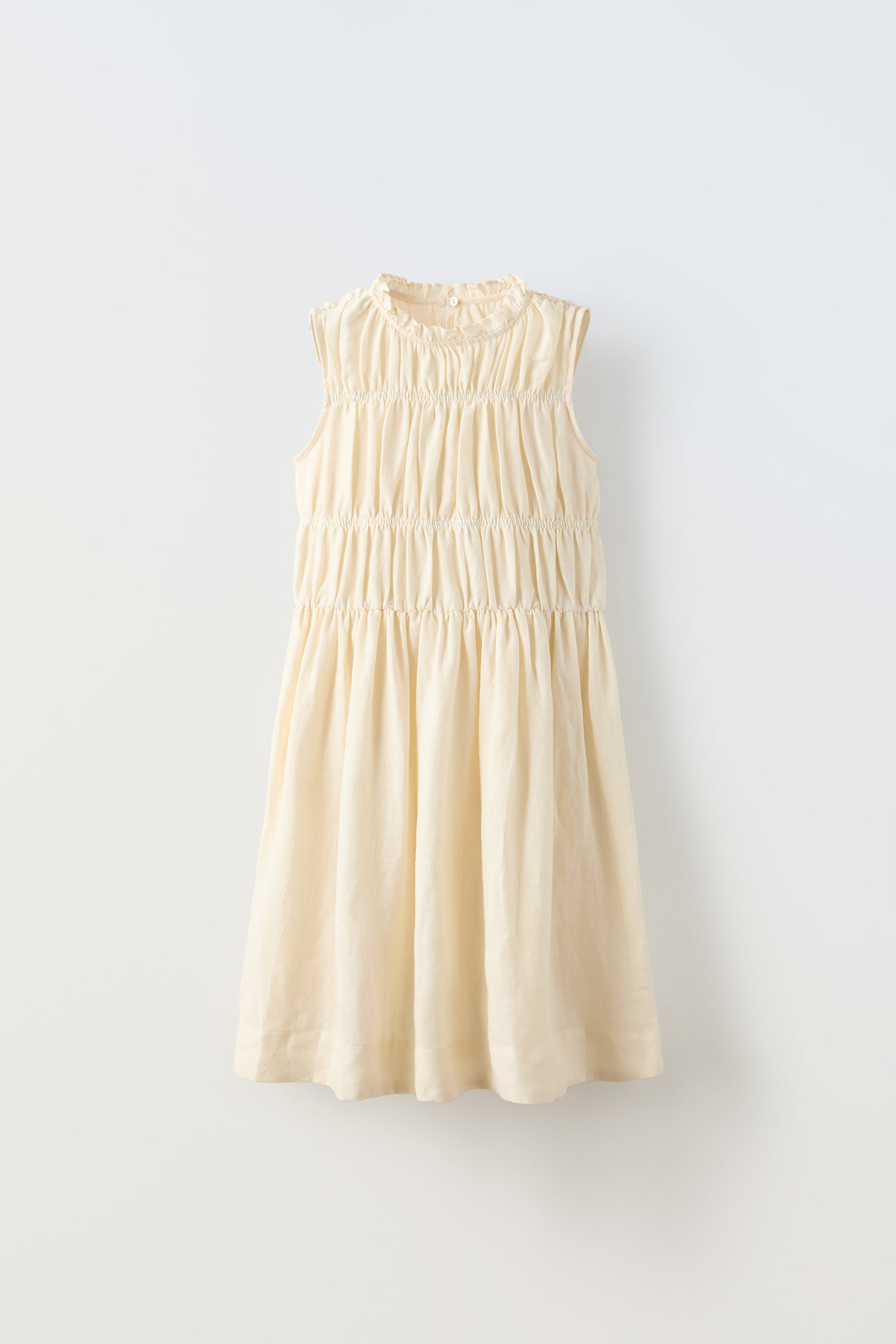 LINEN DRESS WITH RUCHING