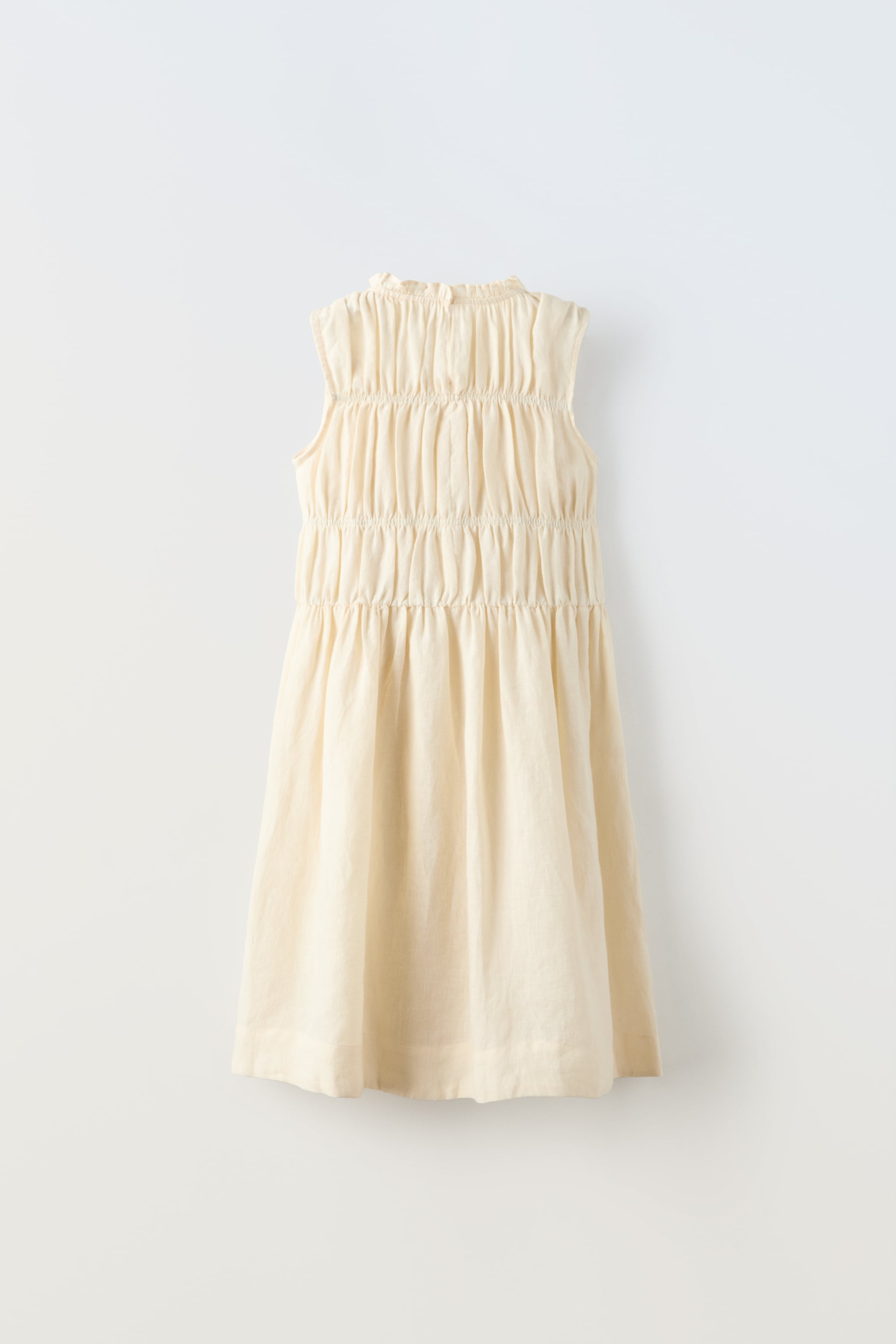 LINEN DRESS WITH RUCHING