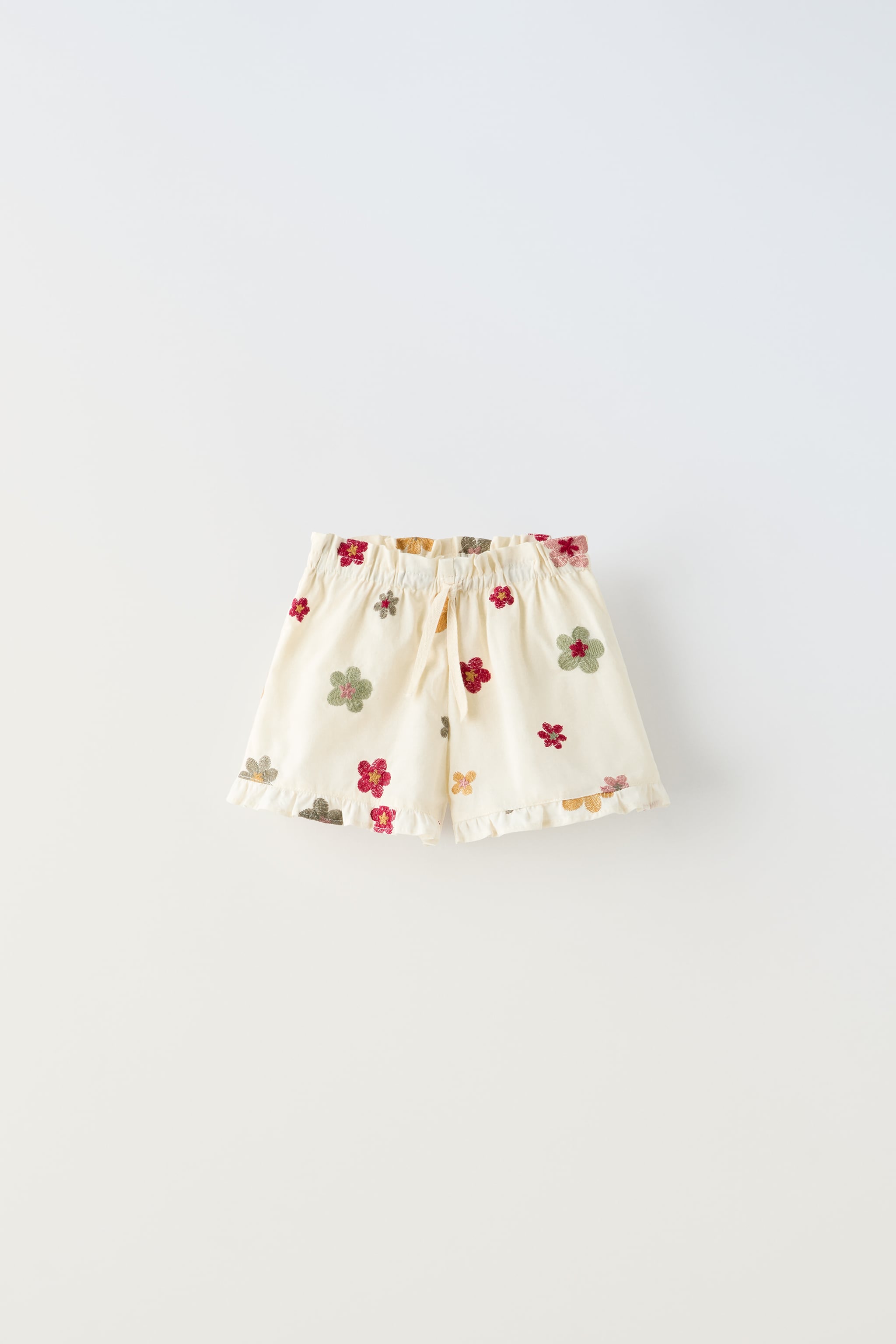 EMBROIDERED FLORAL SHORTS
