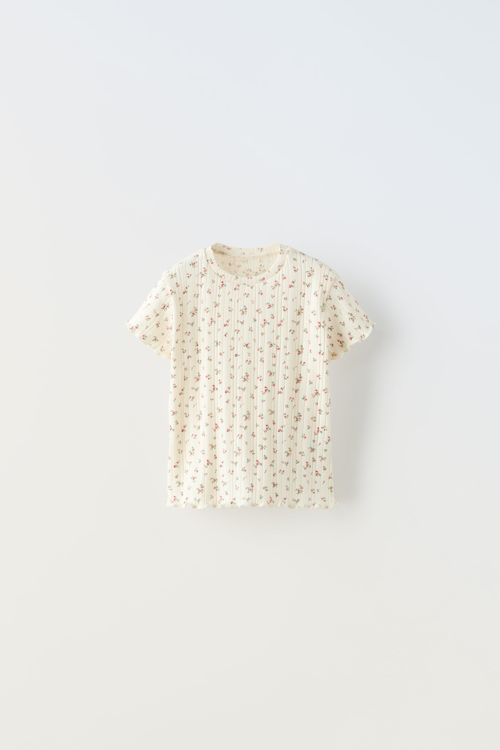 FLORAL POINTELLE TOP