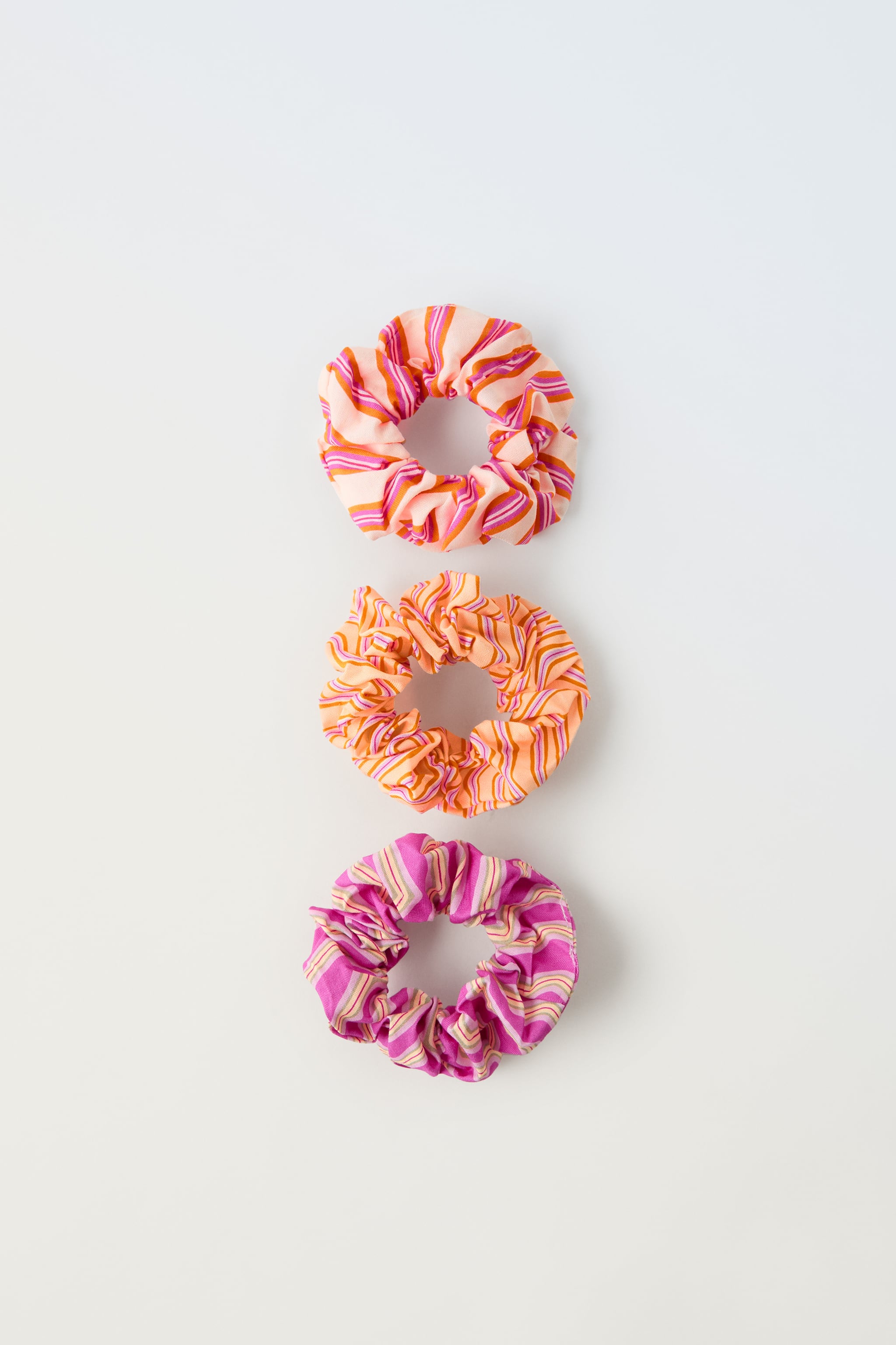 PACK OF THREE STRIPED SCRUNCHIES
