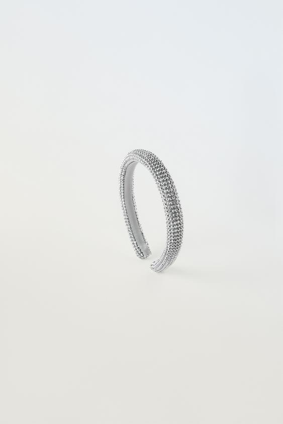 SPARKLY HEADBAND WITH RHINESTONES Silver ZARA Singapore