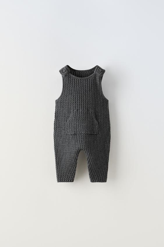 CABLE KNIT OVERALLS Anthracite grey ZARA United States