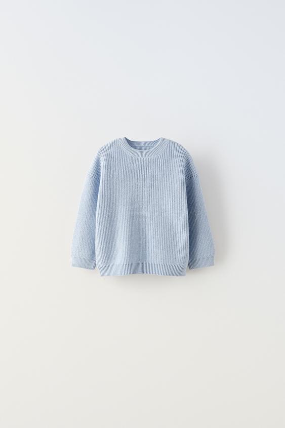 PULLOVER IN MAGLIA Blu chiaro ZARA Italia / Italy