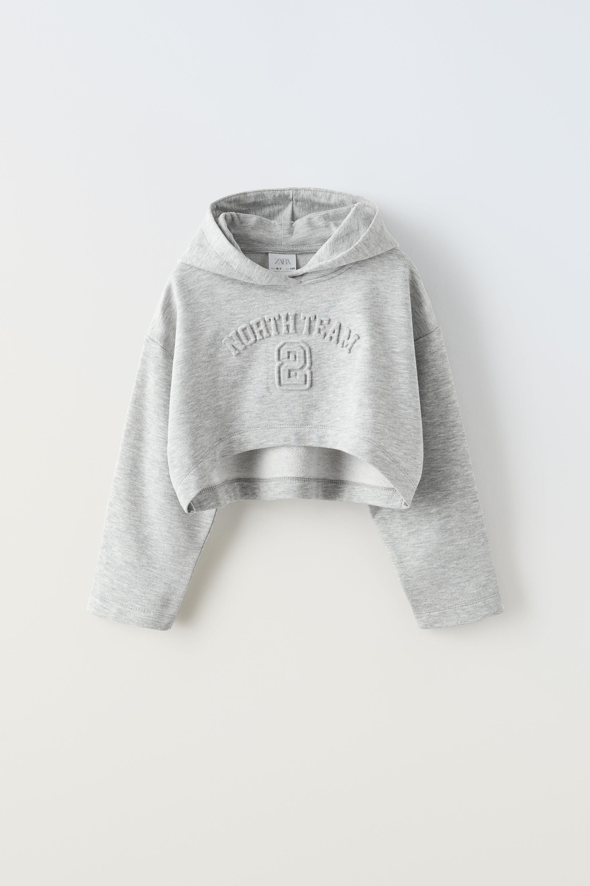 EMBOSSED HOODIE Grey marl ZARA India
