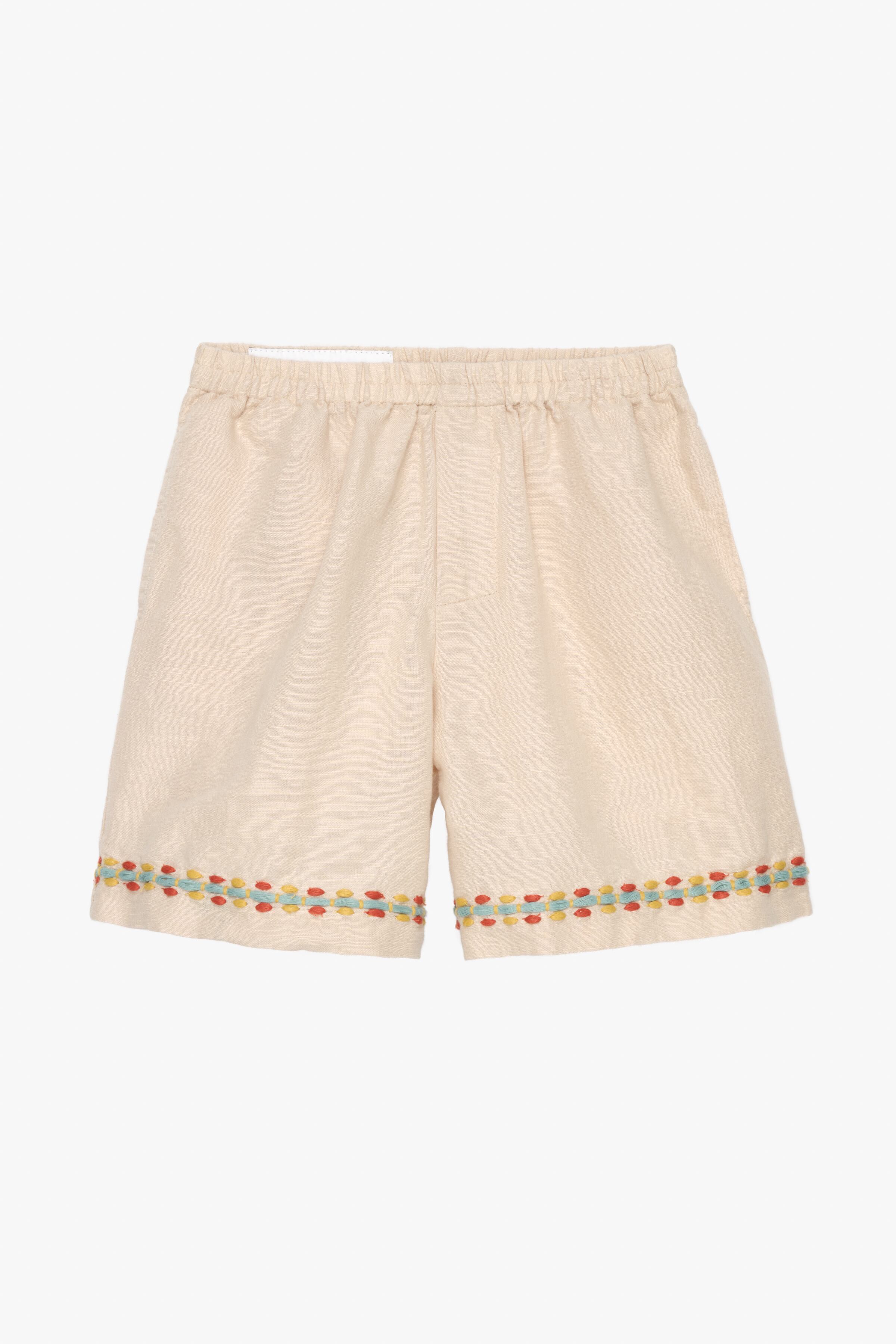EMBROIDERED LINEN BLEND SHORTS LIMITED EDITION