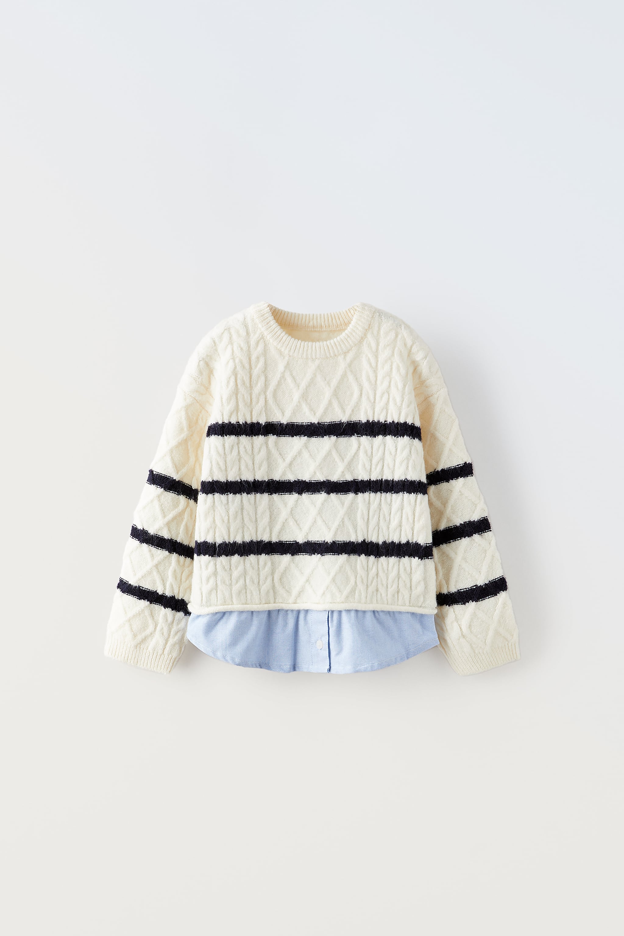 MIXED STRIPED KNIT SWEATER