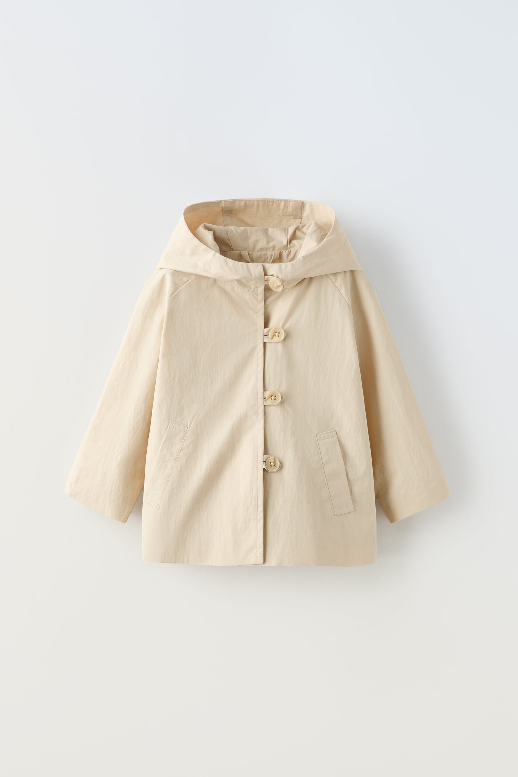 WATER REPELLENT BUTTONED HOODED PARKA