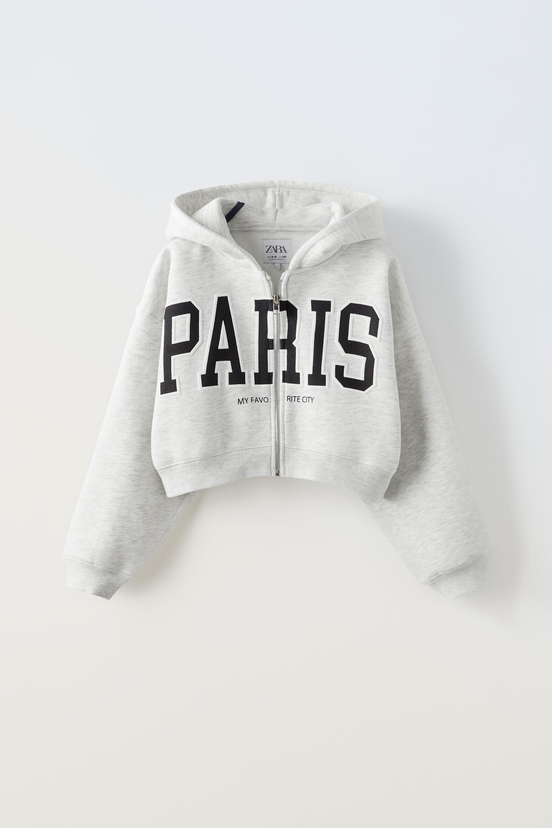 PARIS HOODIE WITH ZIP Grey marl ZARA India