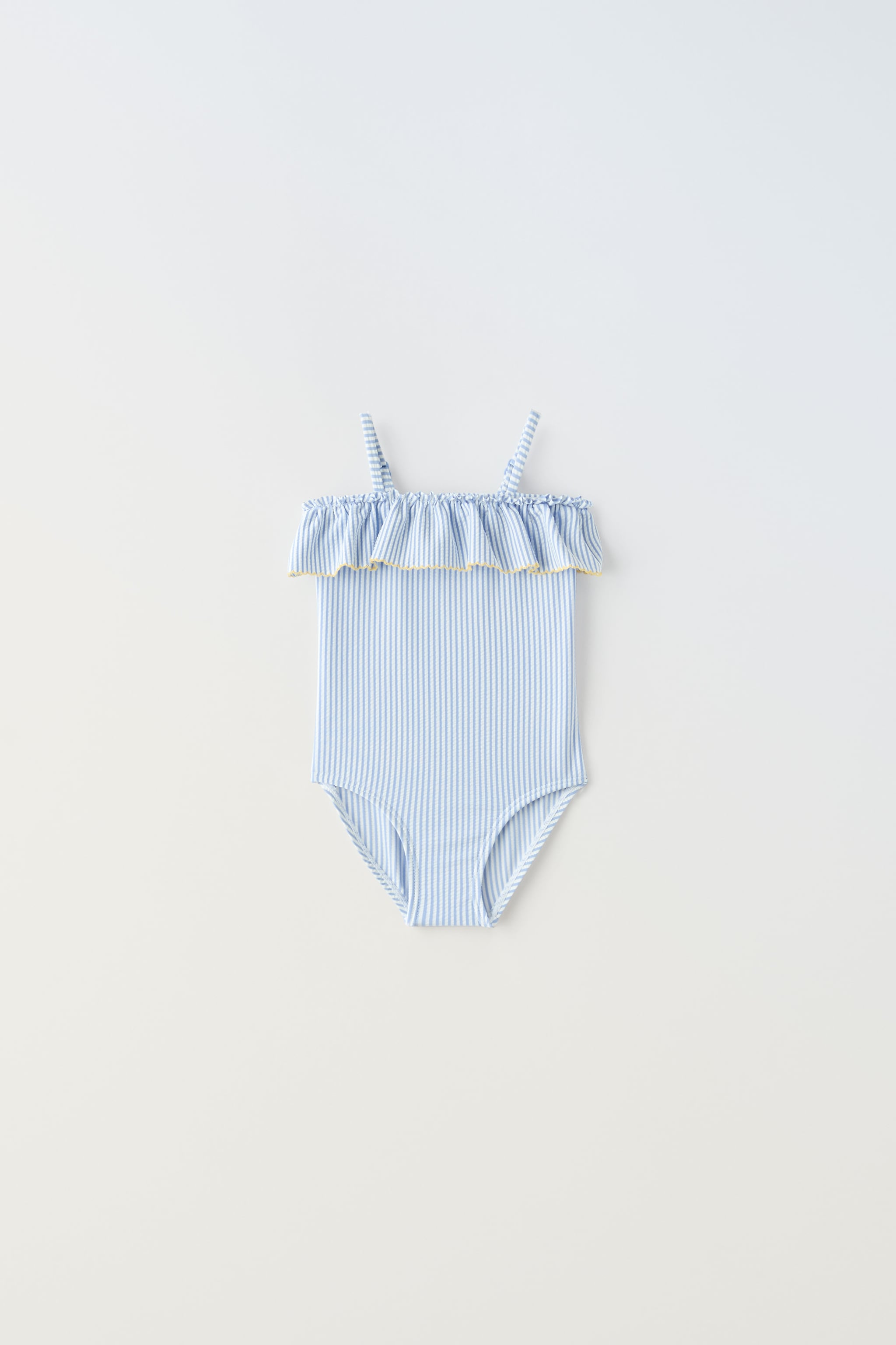 6 MONTHS - YEARS/ RUFFLED STRIPED SWIMSUIT