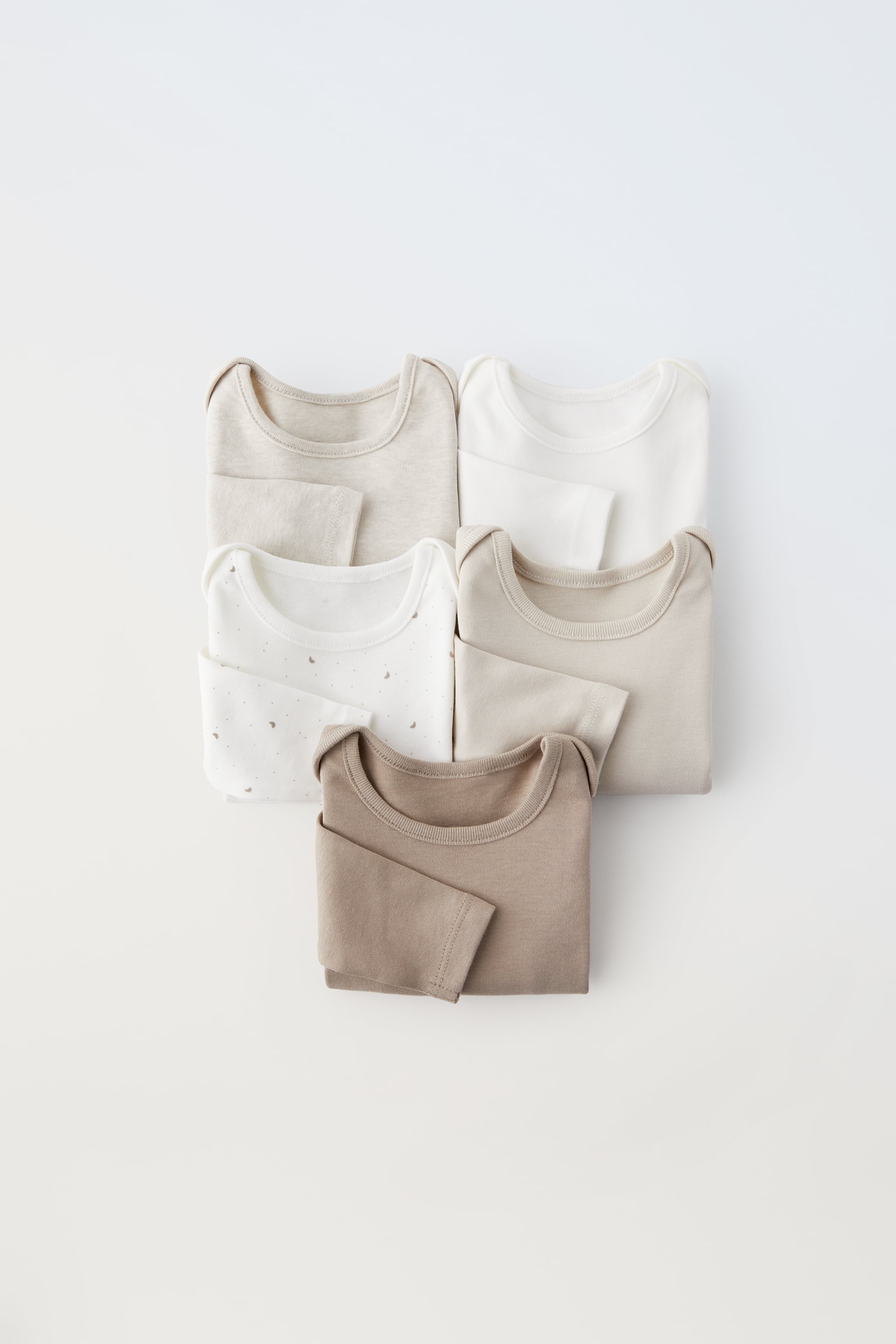 FIVE-PACK OF TOAST COLORED BODYSUITS