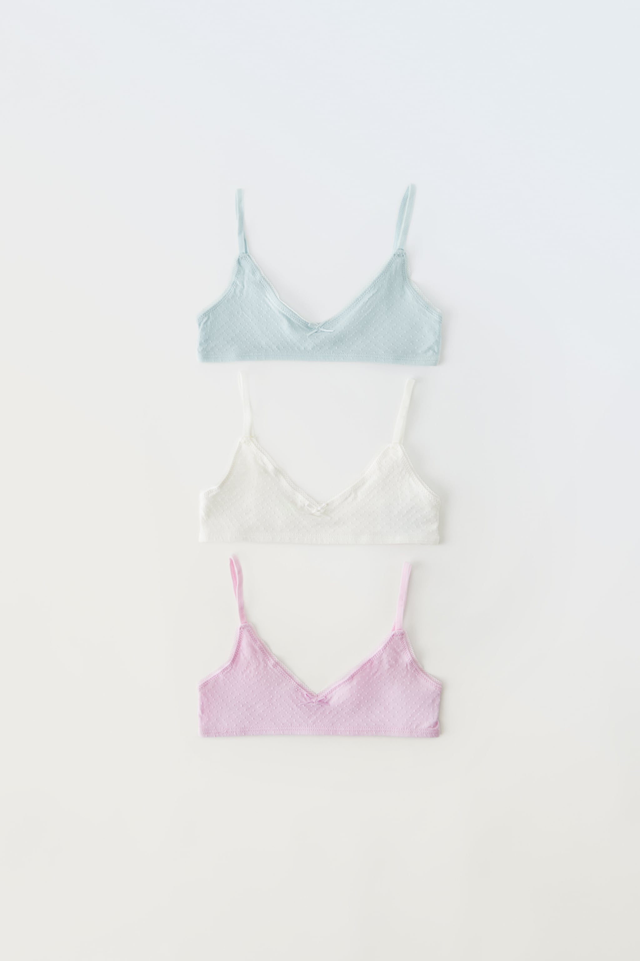 9-14 YEARS/ THREE-PACK OF TEXTURED BRALETTES