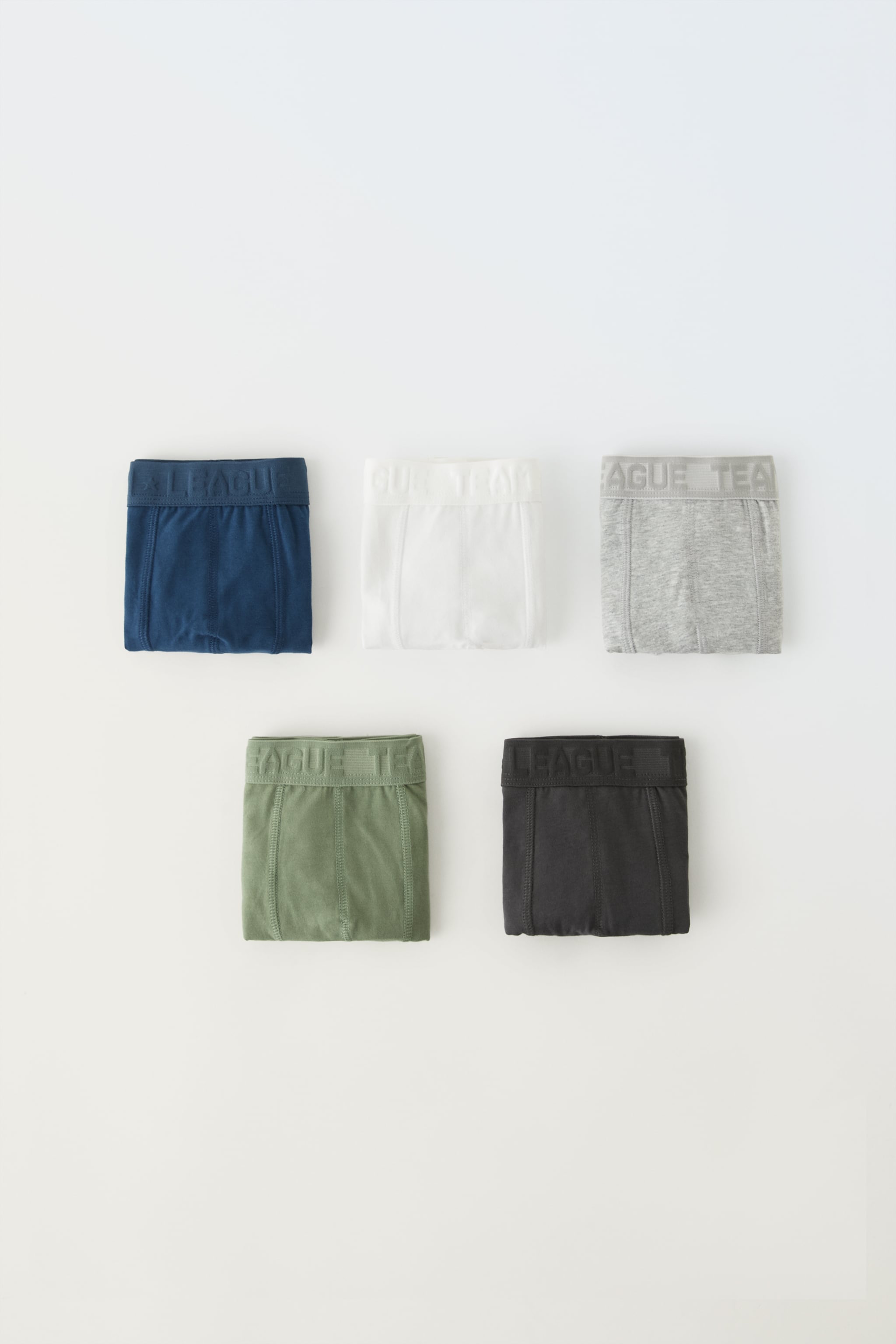 2-14 YEARS/ FIVE-PACK OF BASIC TEXT BOXERS