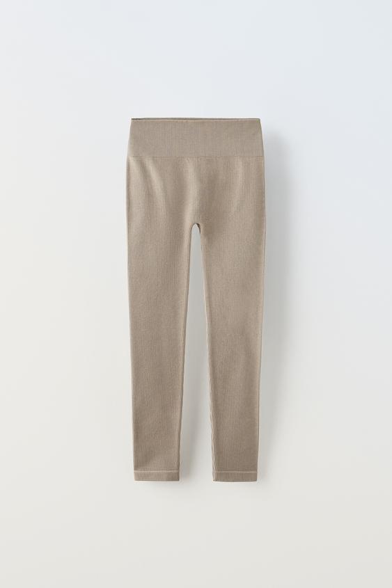 SKI COLLECTION SEAMLESS LEGGINGS Brown / Taupe ZARA Thailand