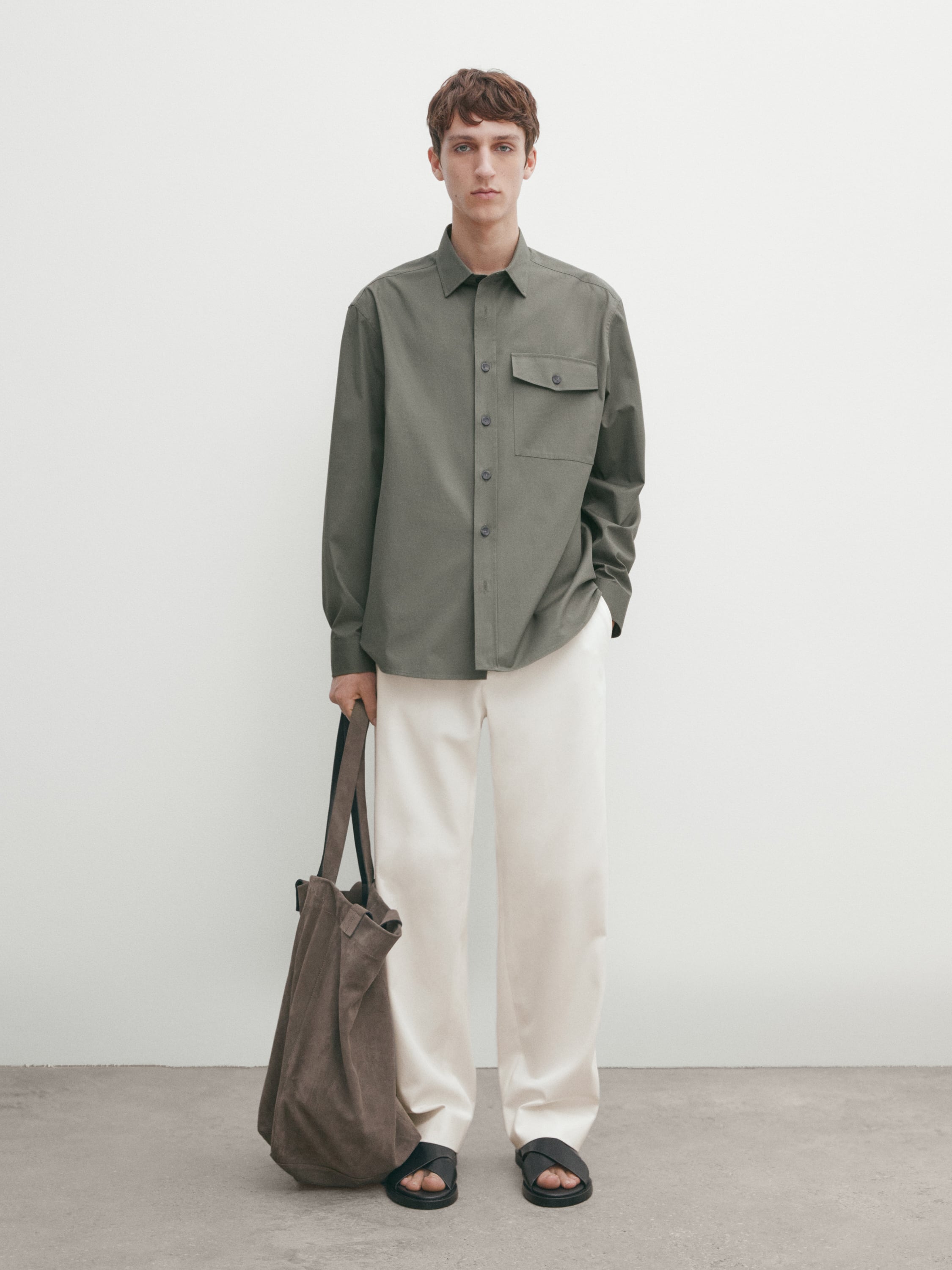 Cotton overshirt with chest pocket