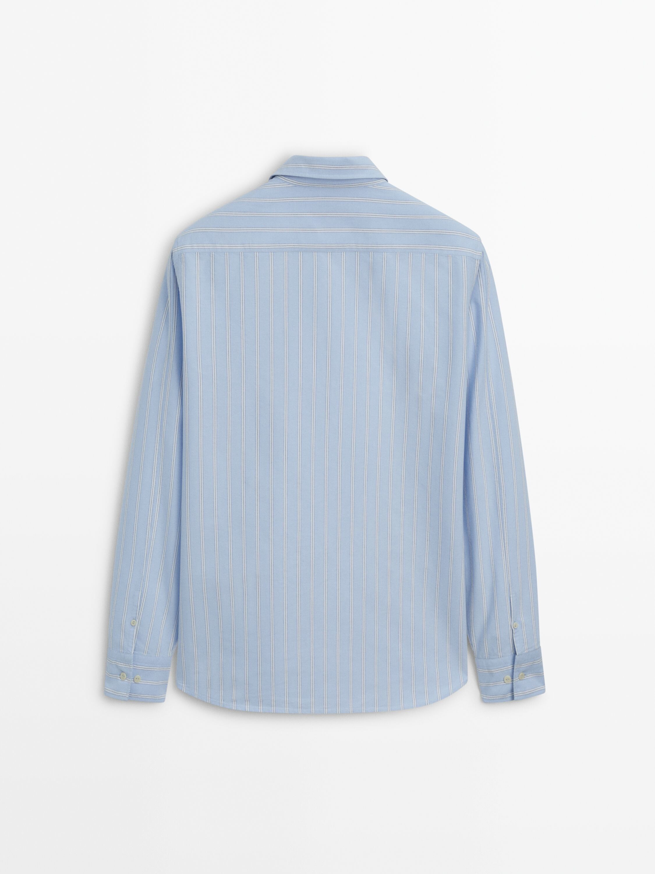 Regular-fit wide-striped Oxford shirt
