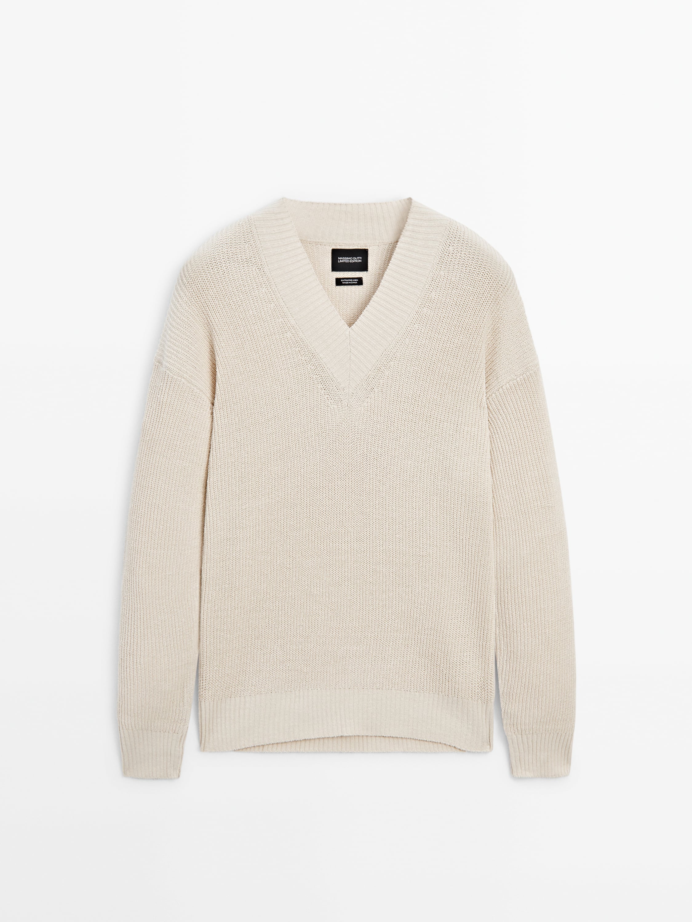 Linen blend knit V-neck sweater -Limited Edition