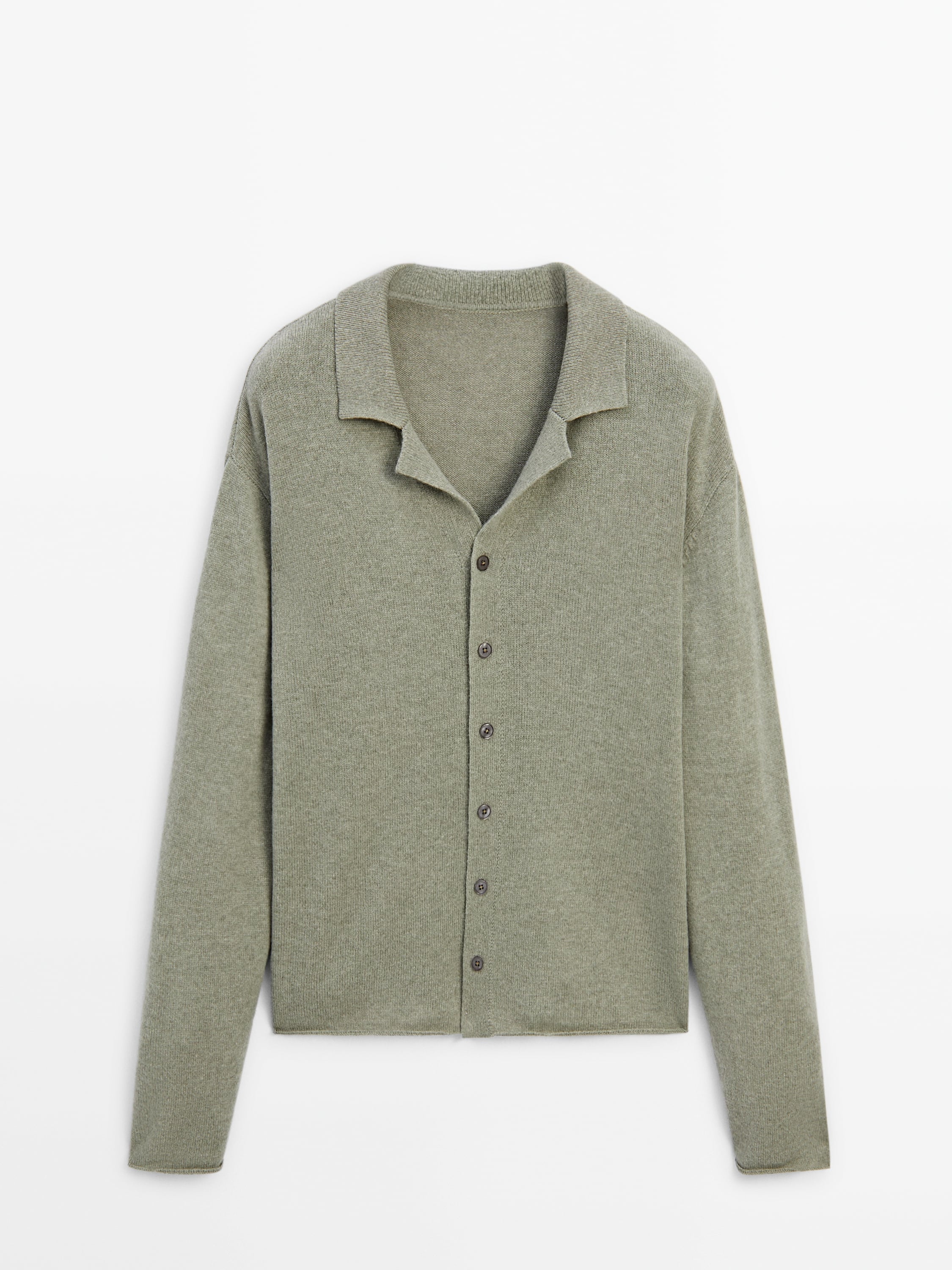Cardigan with shirt collar and buttons