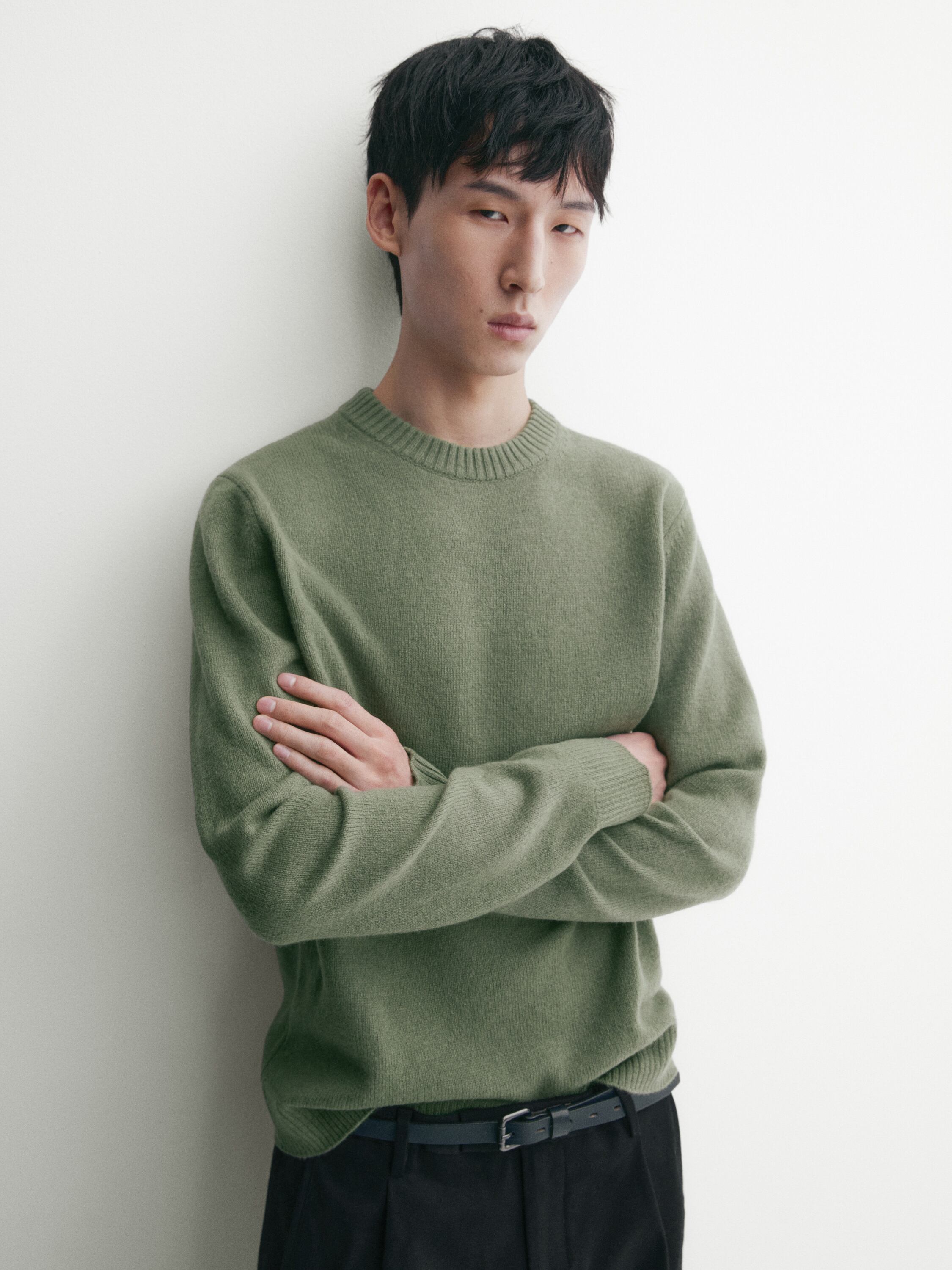 Wool blend knit sweater
