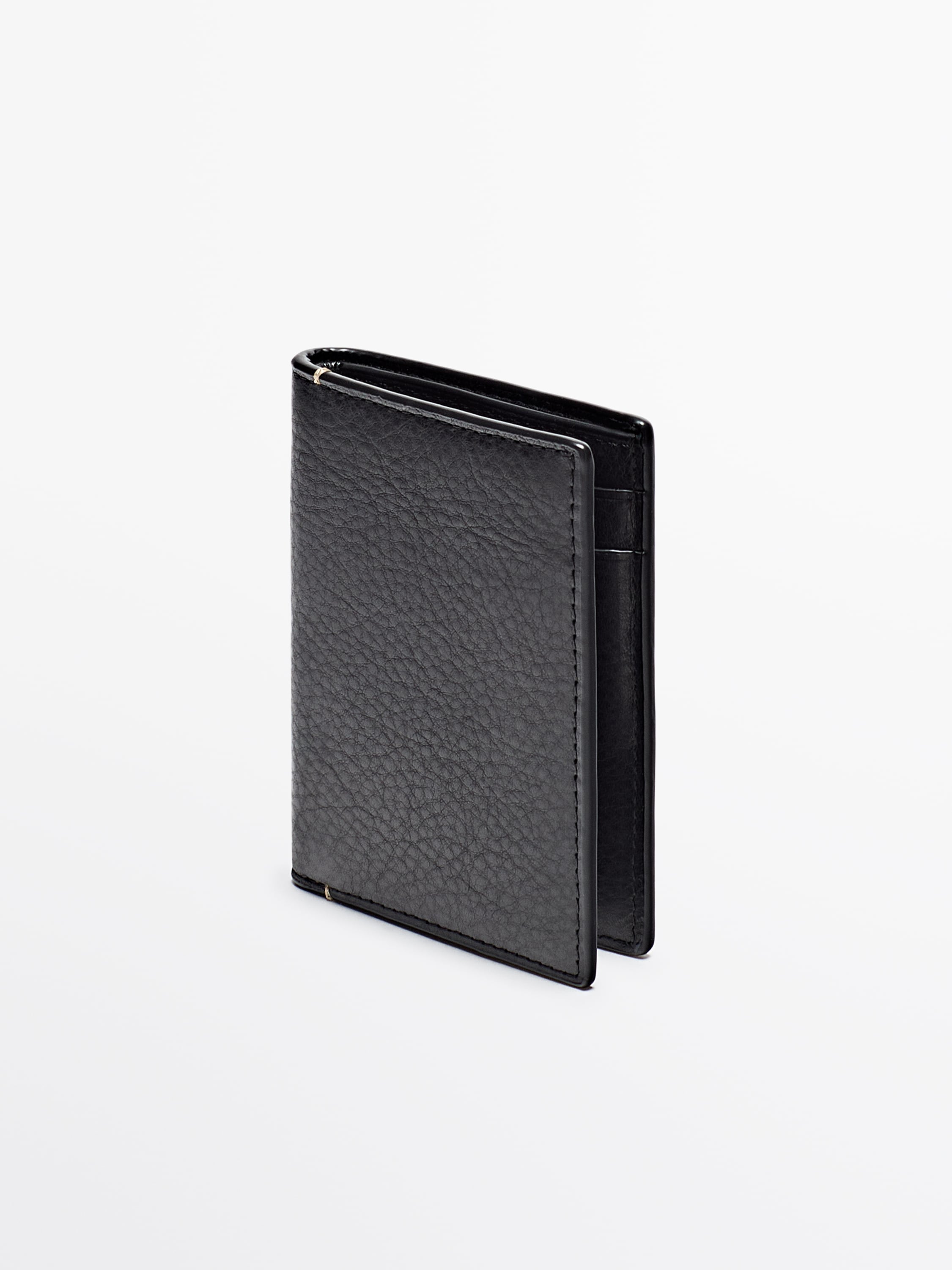 Vertical leather wallet
