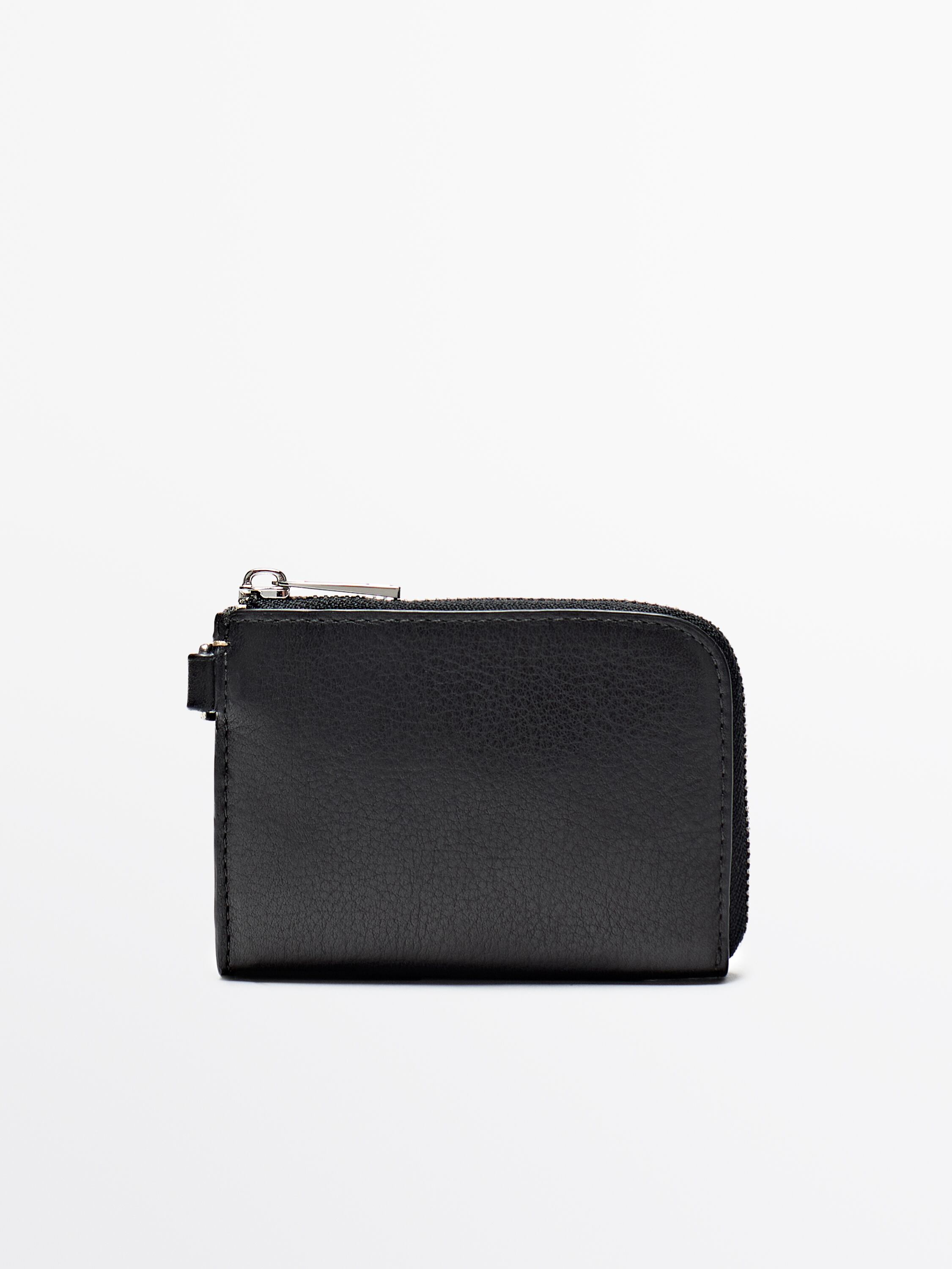 Leather wallet with strap