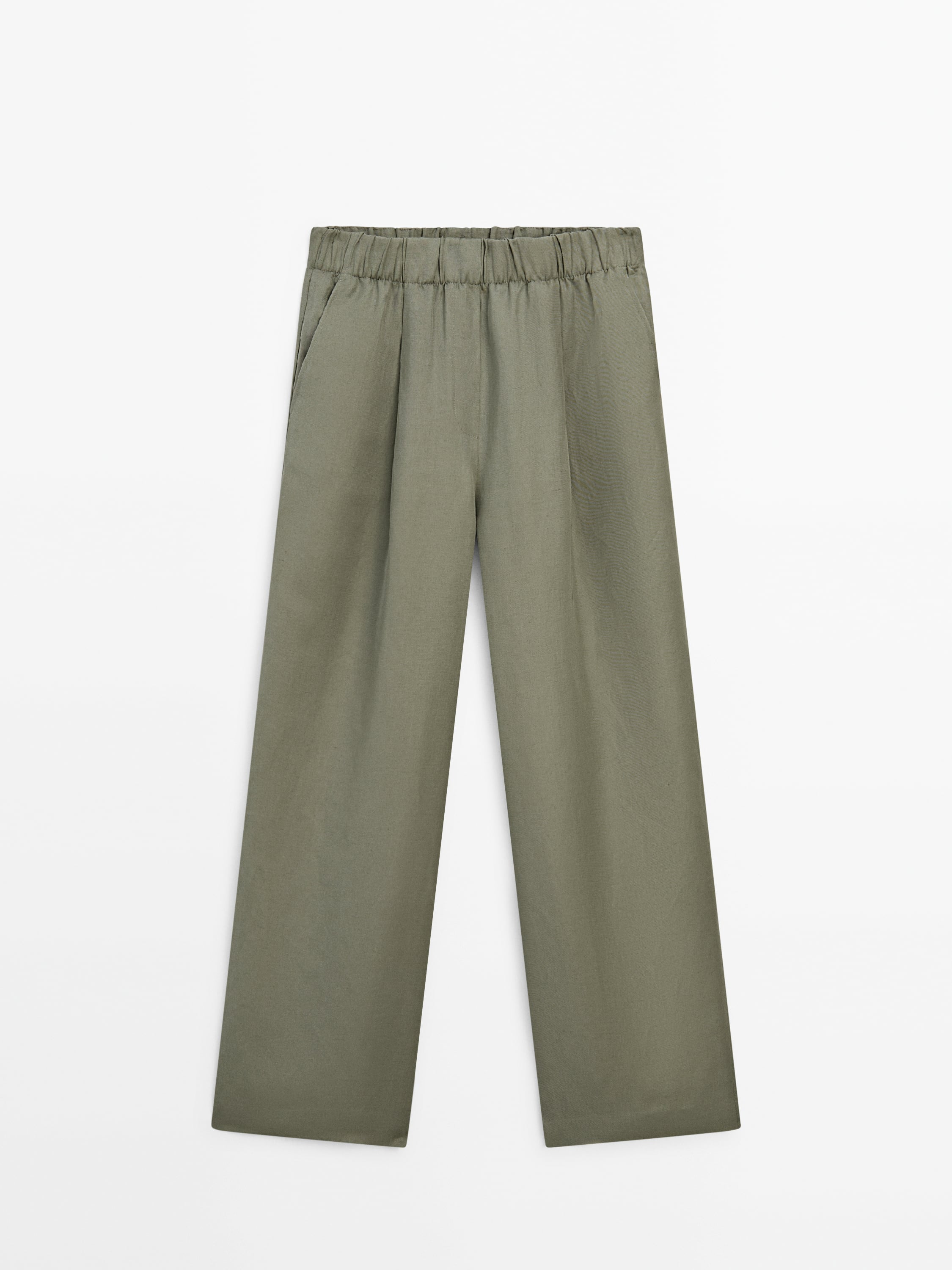 Wide-leg co-ord trousers with elasticated waistband