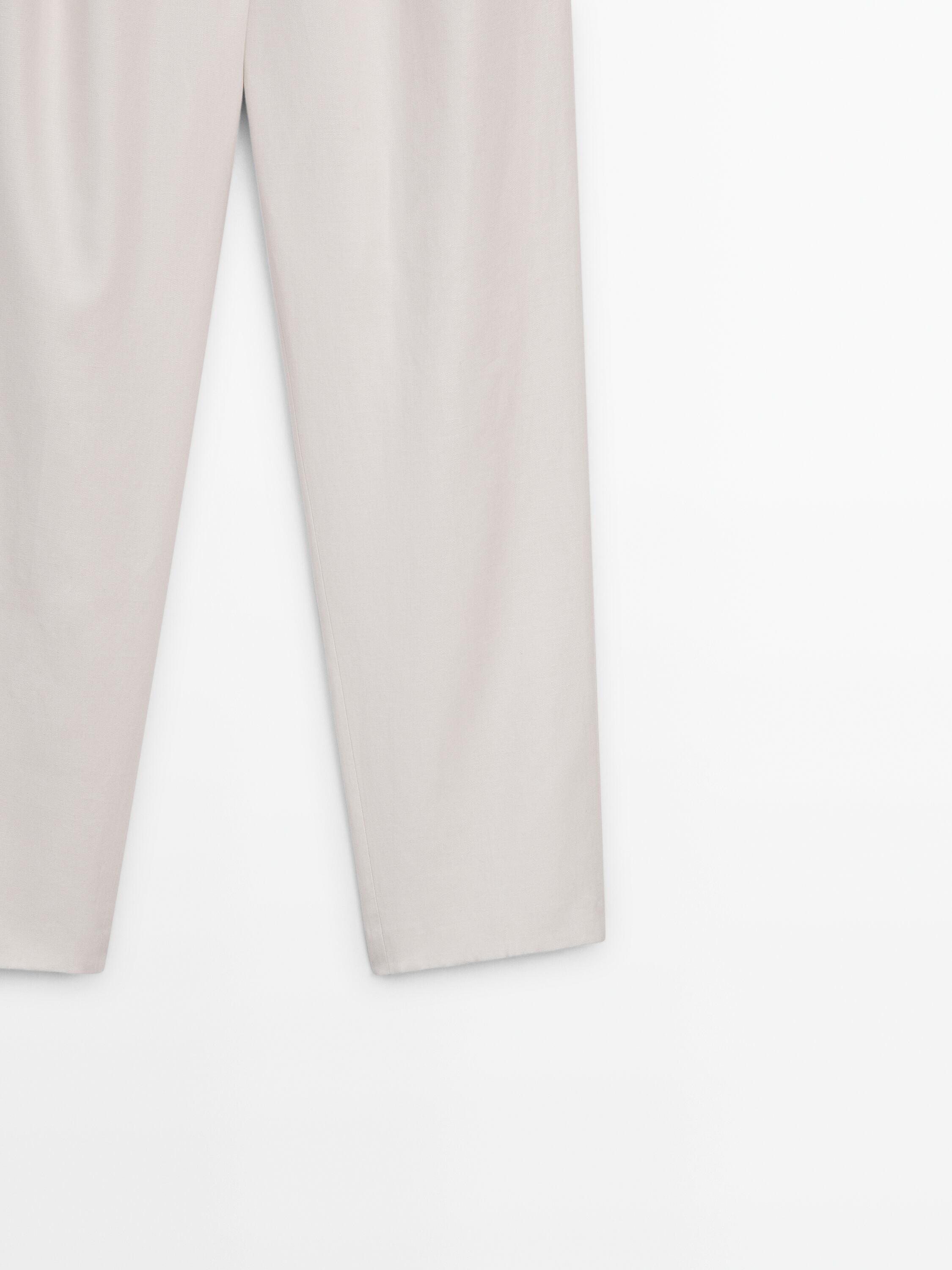 Darted linen blend trousers