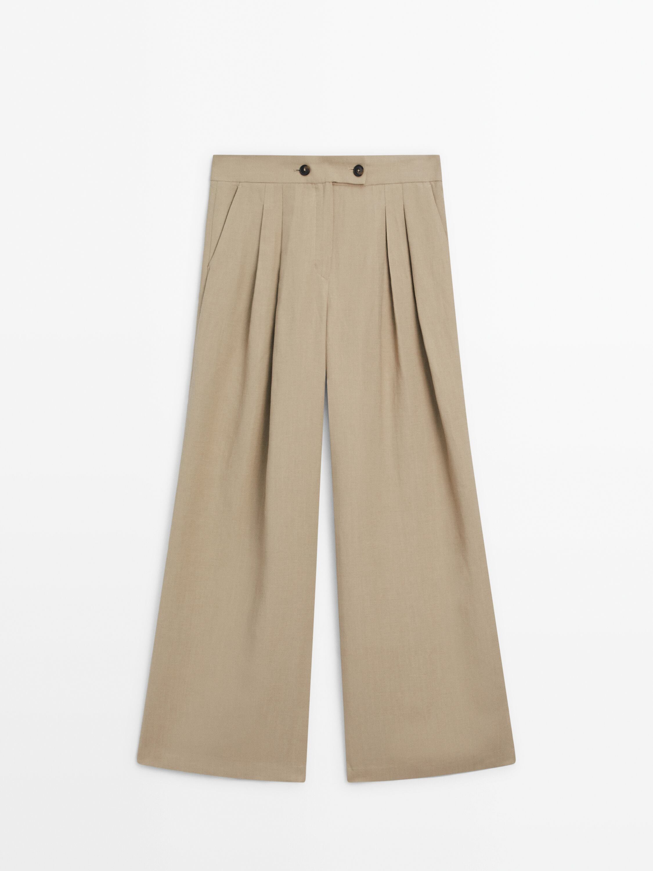 Wide-leg trousers with dart details