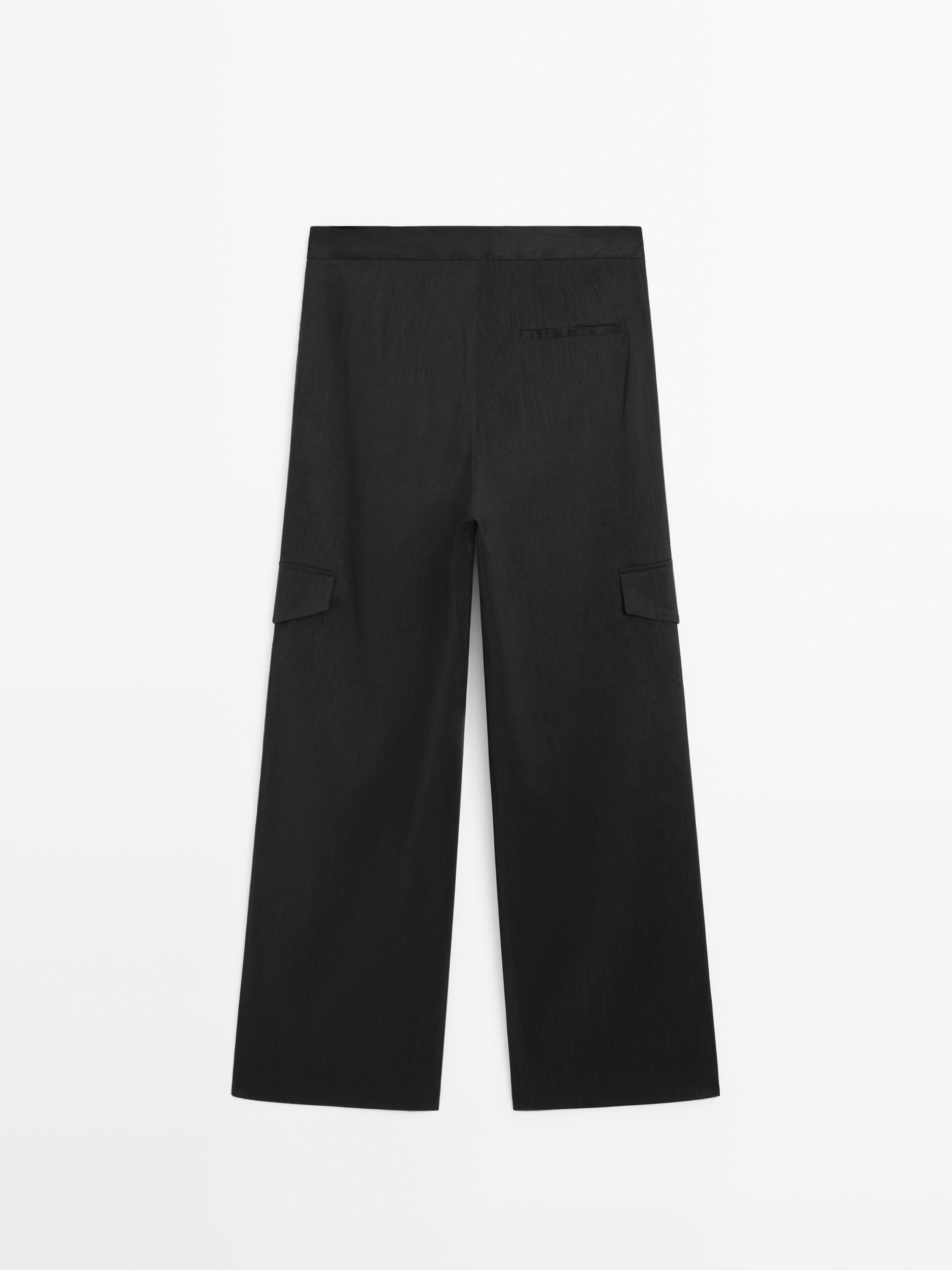 Linen blend cargo trousers