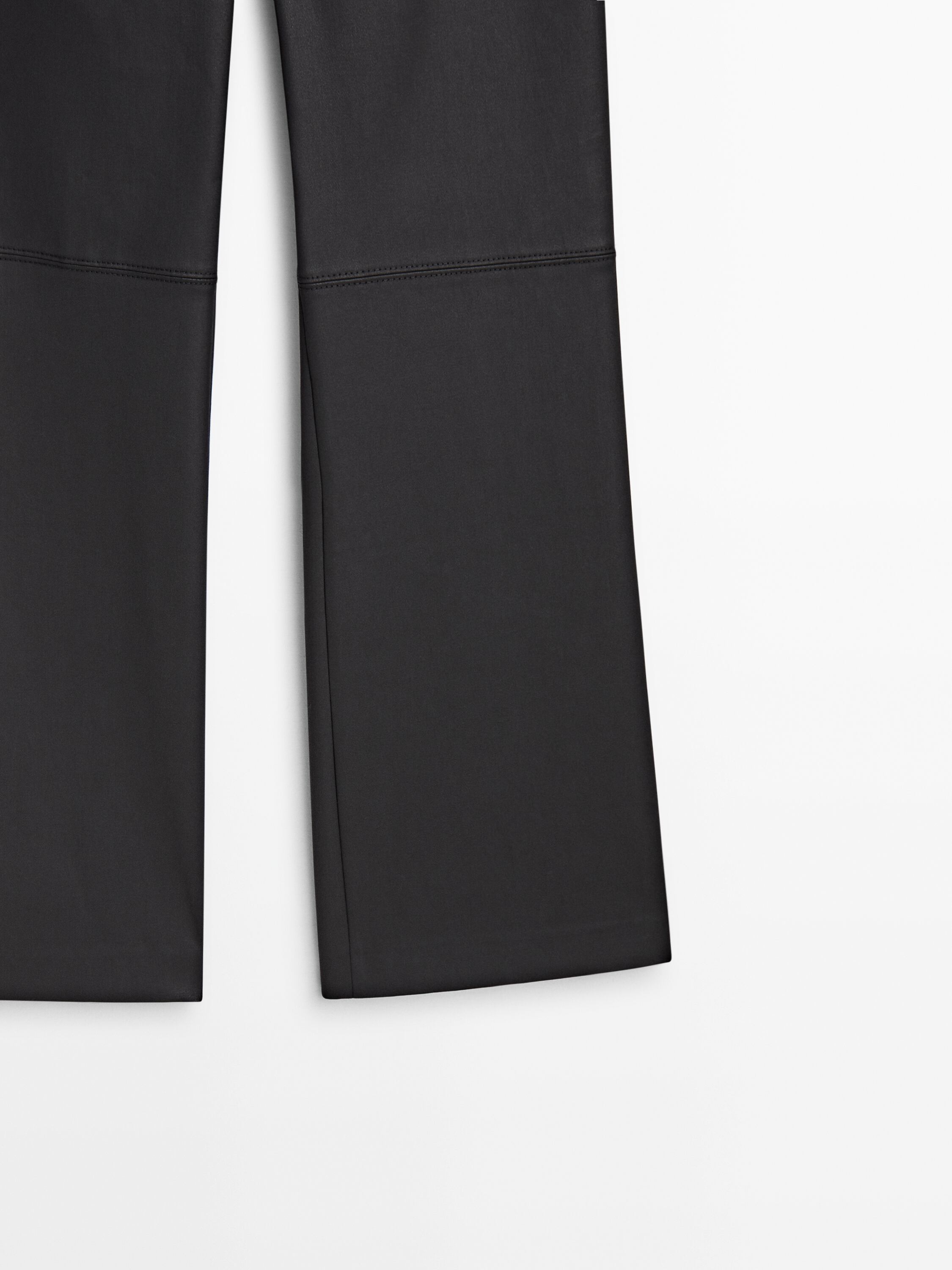 Waxed trousers with seam detail