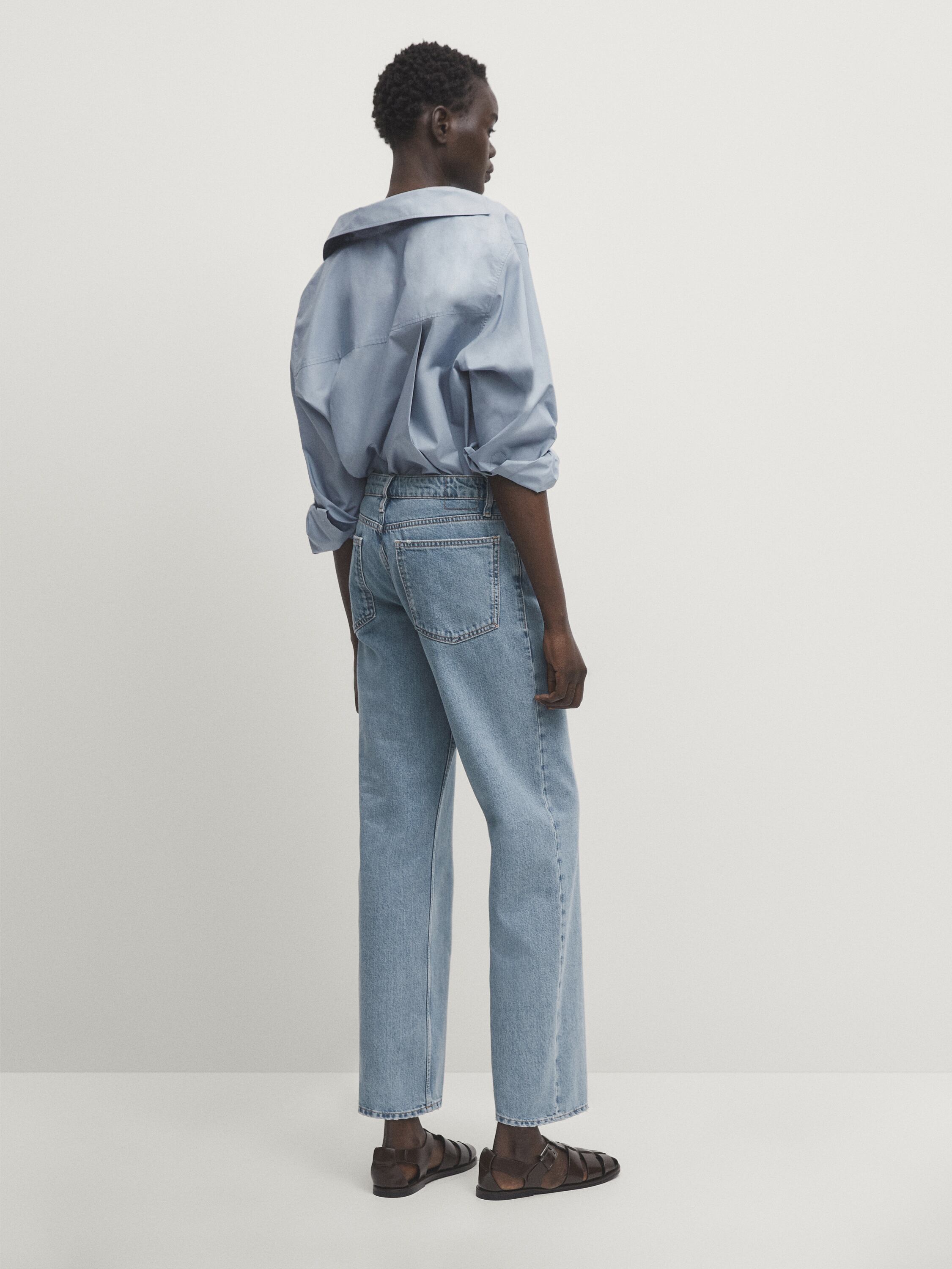Low-rise straight-leg regular length jeans