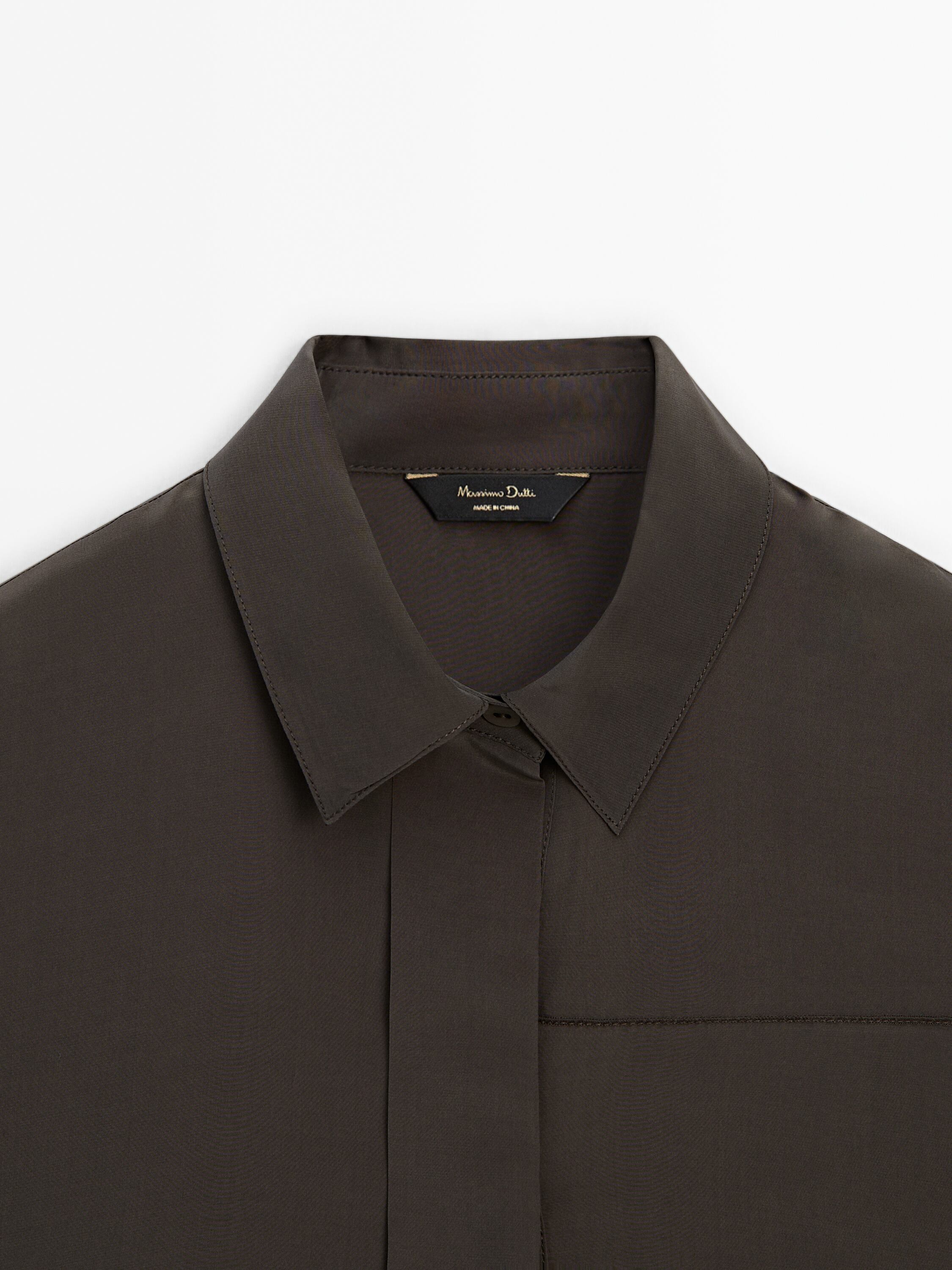 Silk blend shirt with seam detail