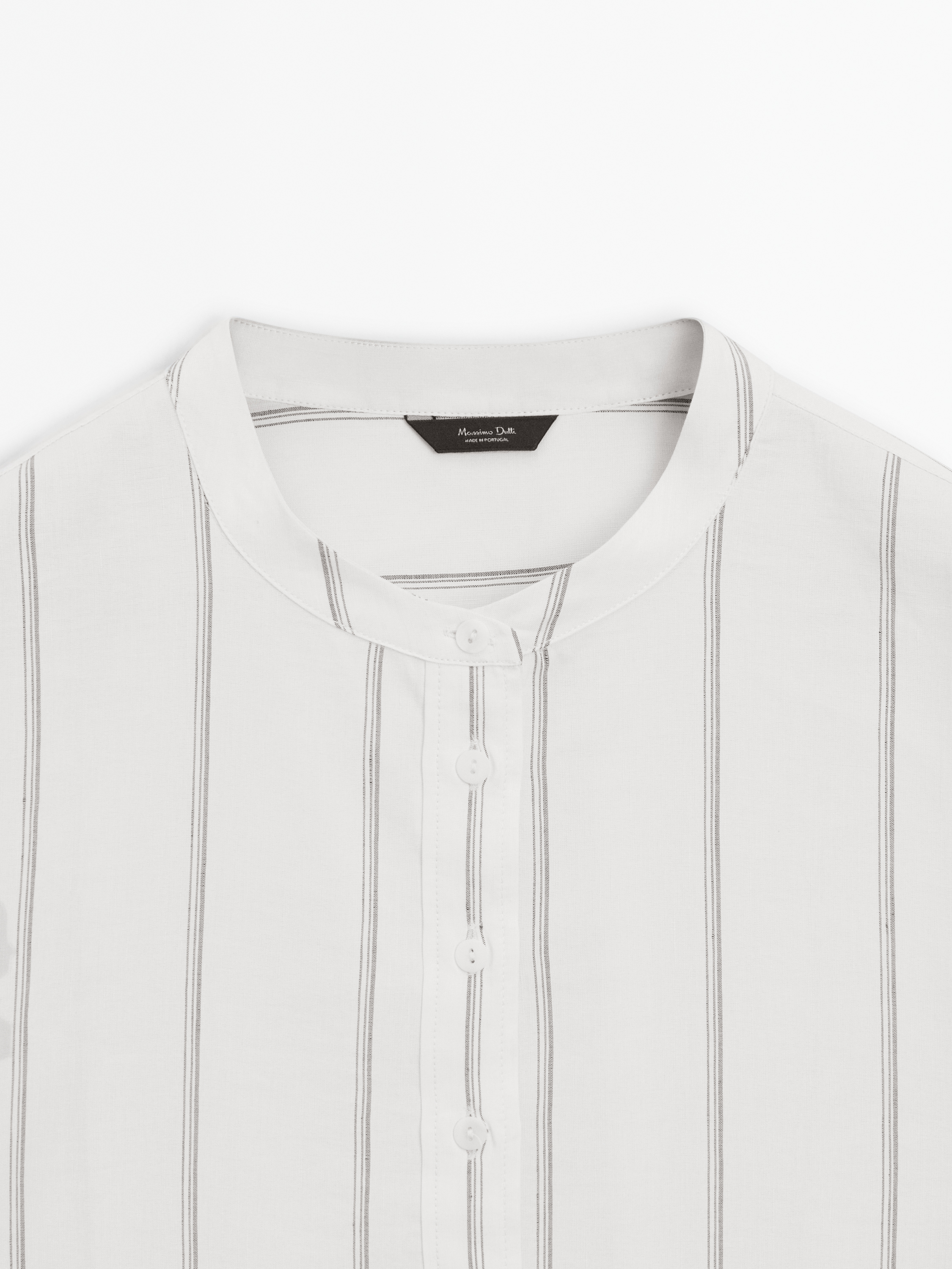 Striped oversize linen blend blouse