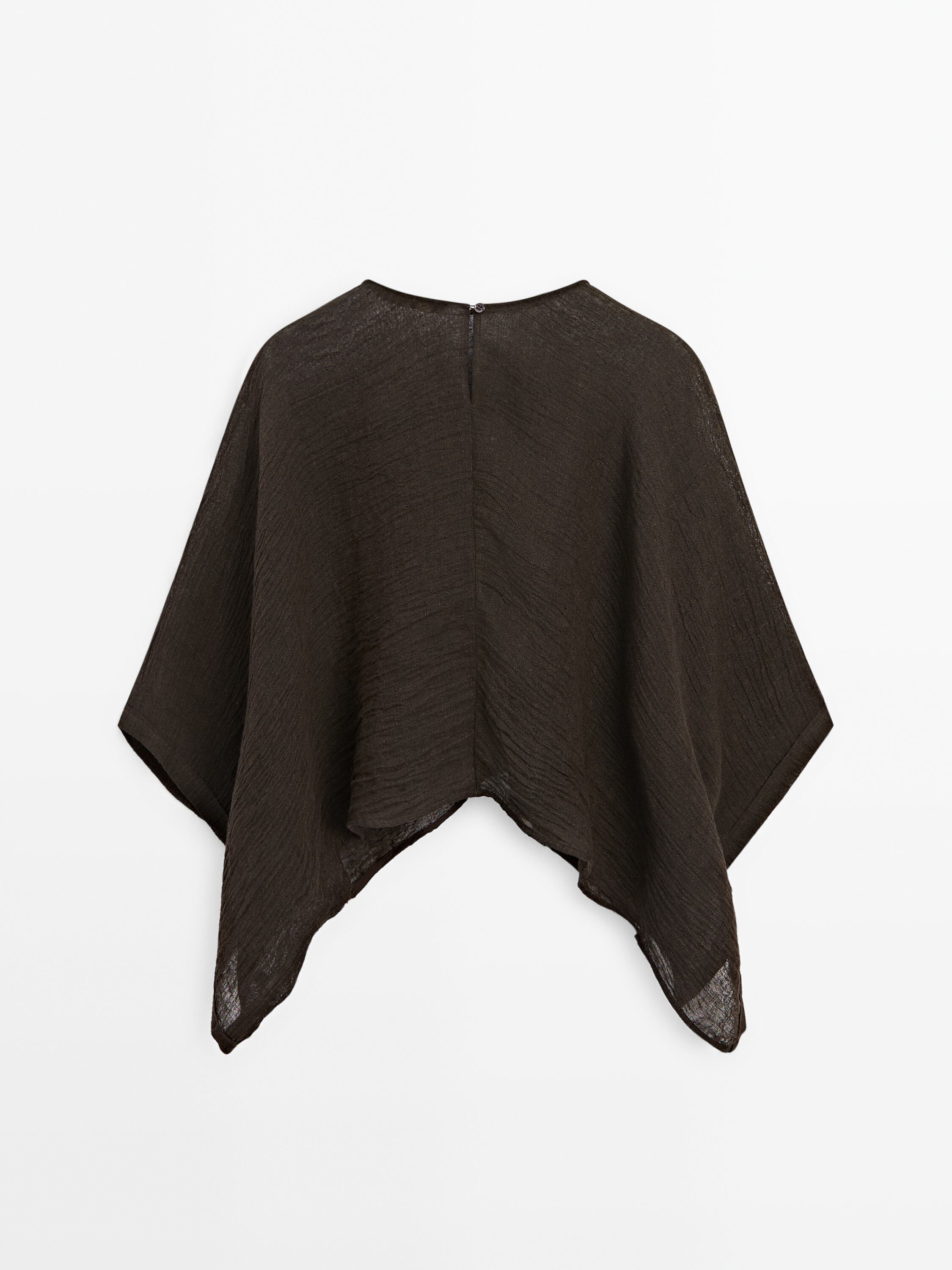 100% linen cape with slit detail