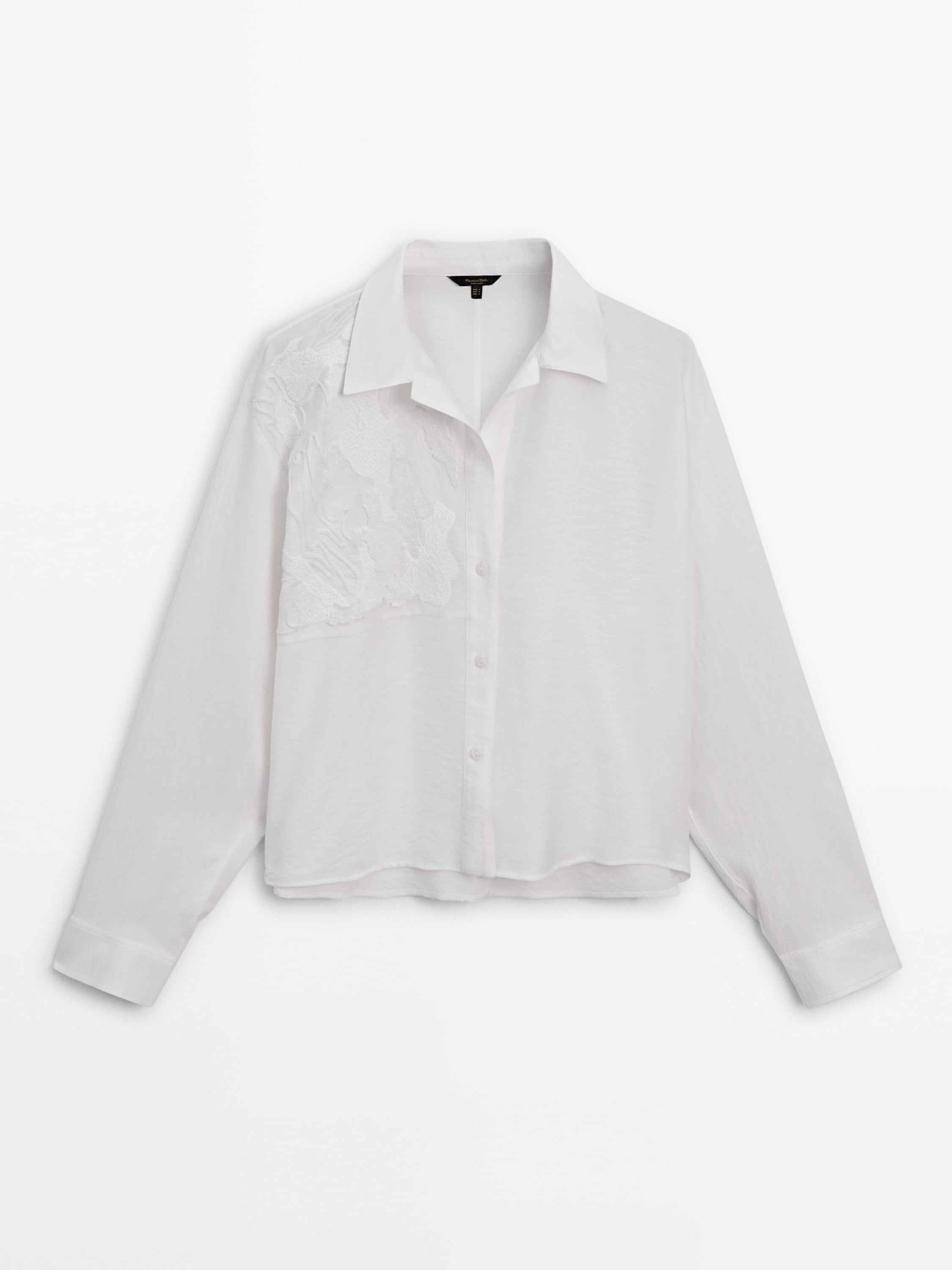 Cropped shirt with embroidered detail