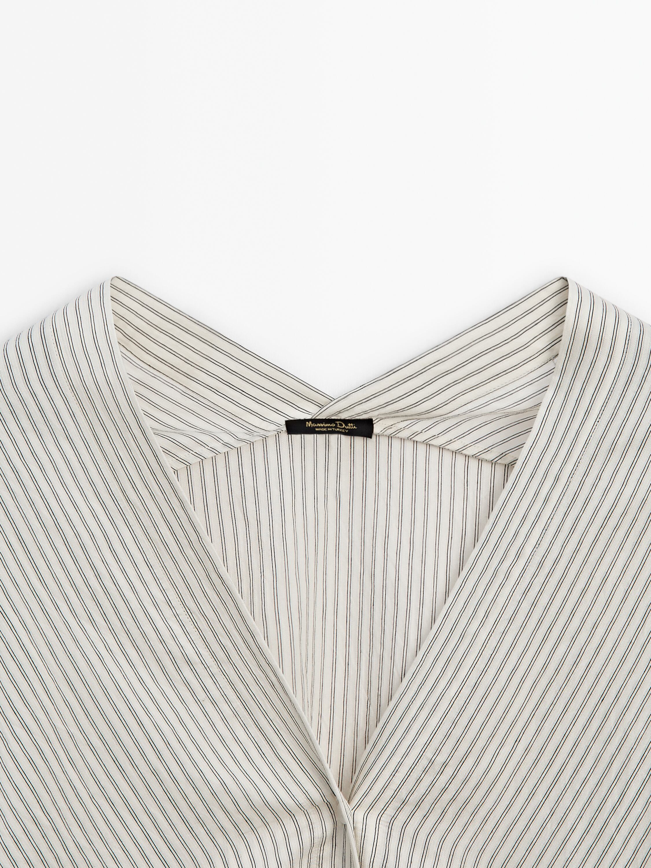 Striped V-neck shirt
