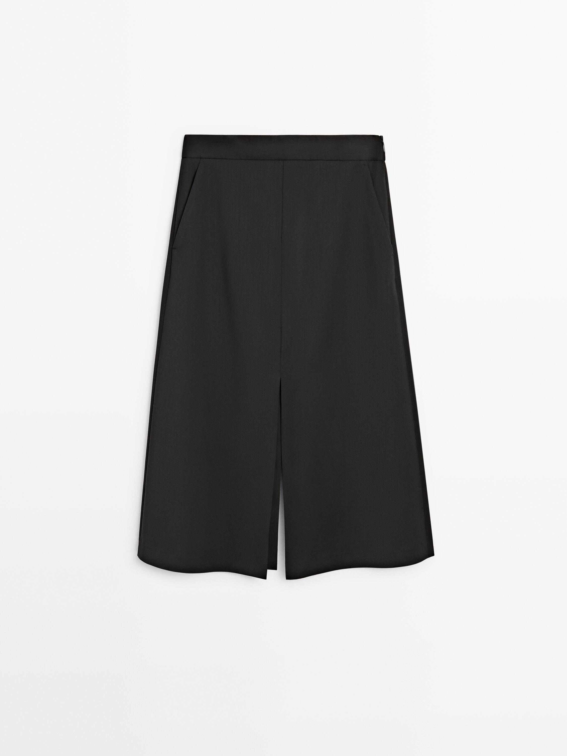 Tailored midi skirt with slits