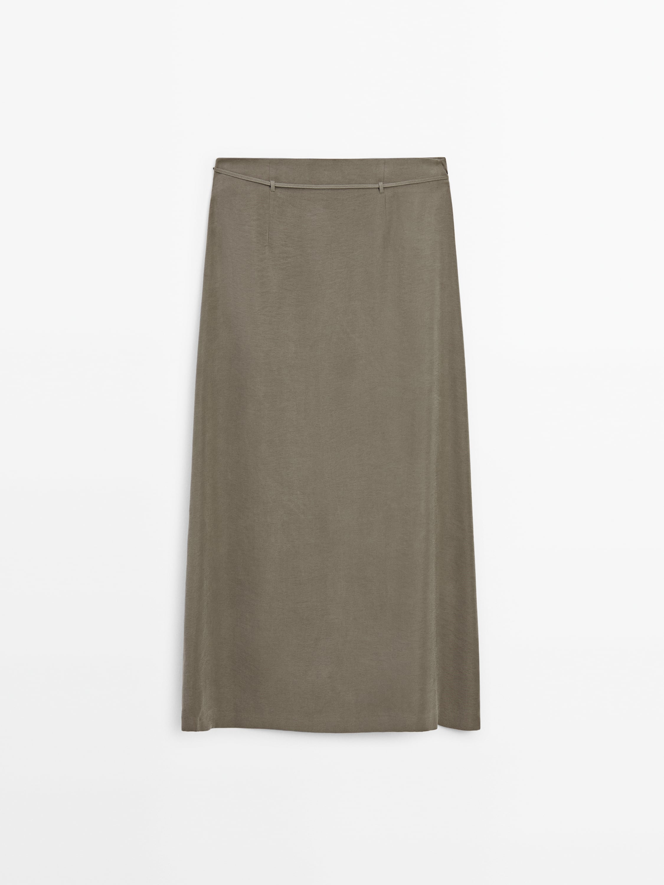 Flowing midi skirt with drawstring detail