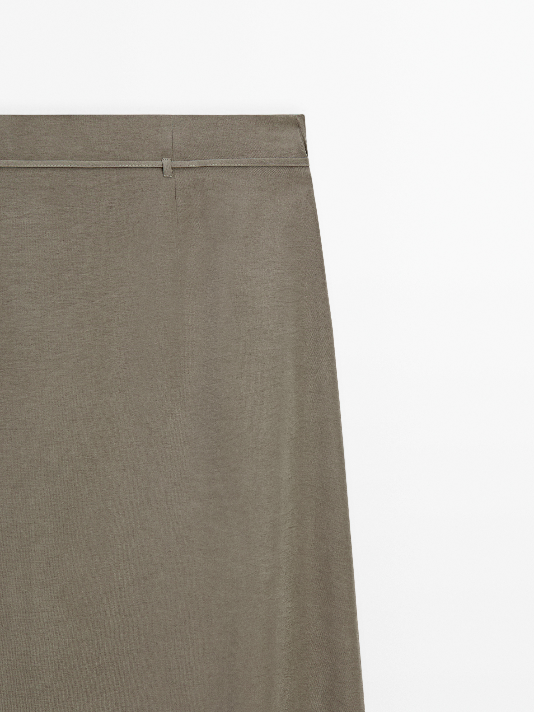 Flowing midi skirt with drawstring detail